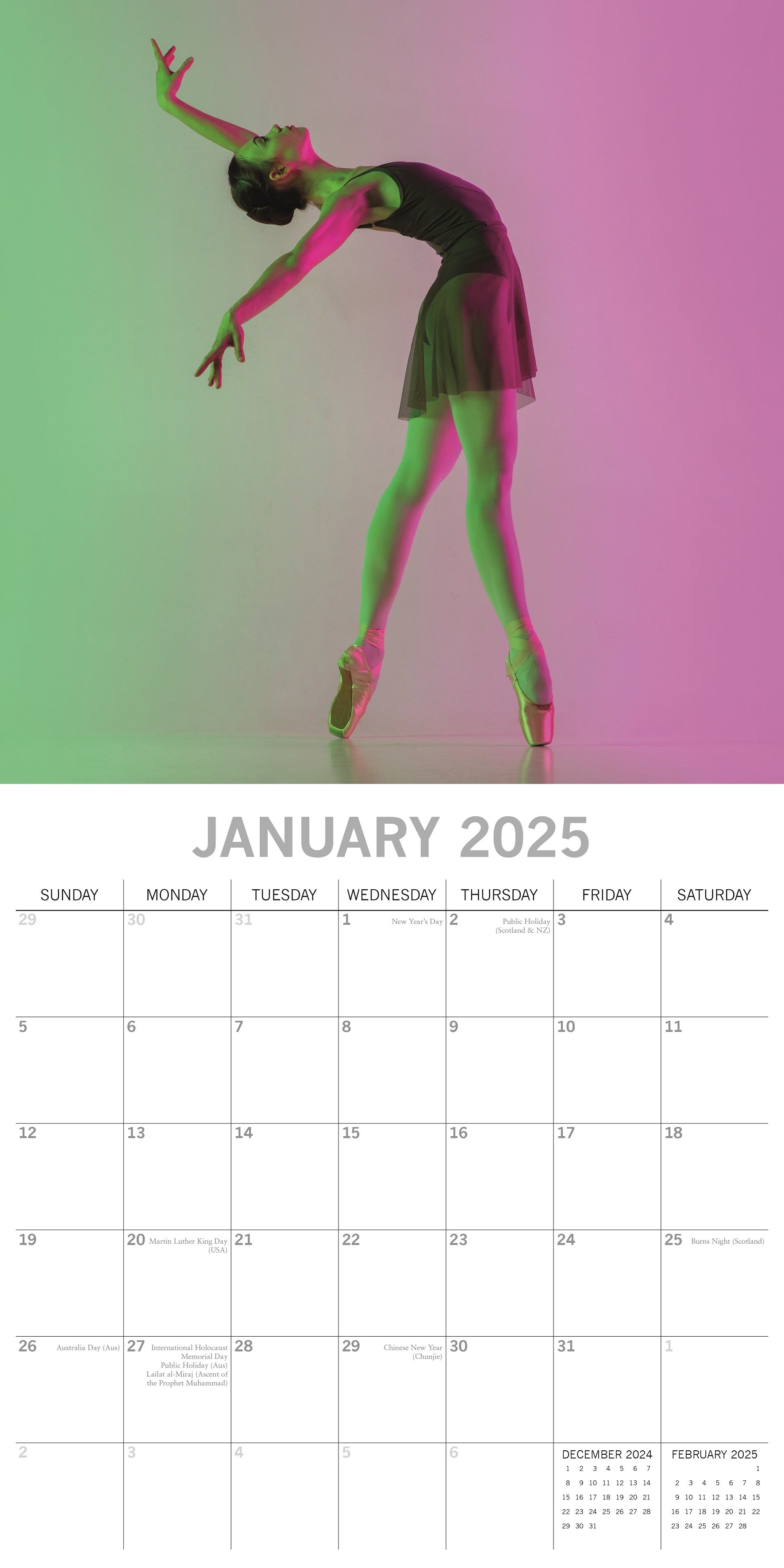 2025 Ballet - Square Wall Calendar