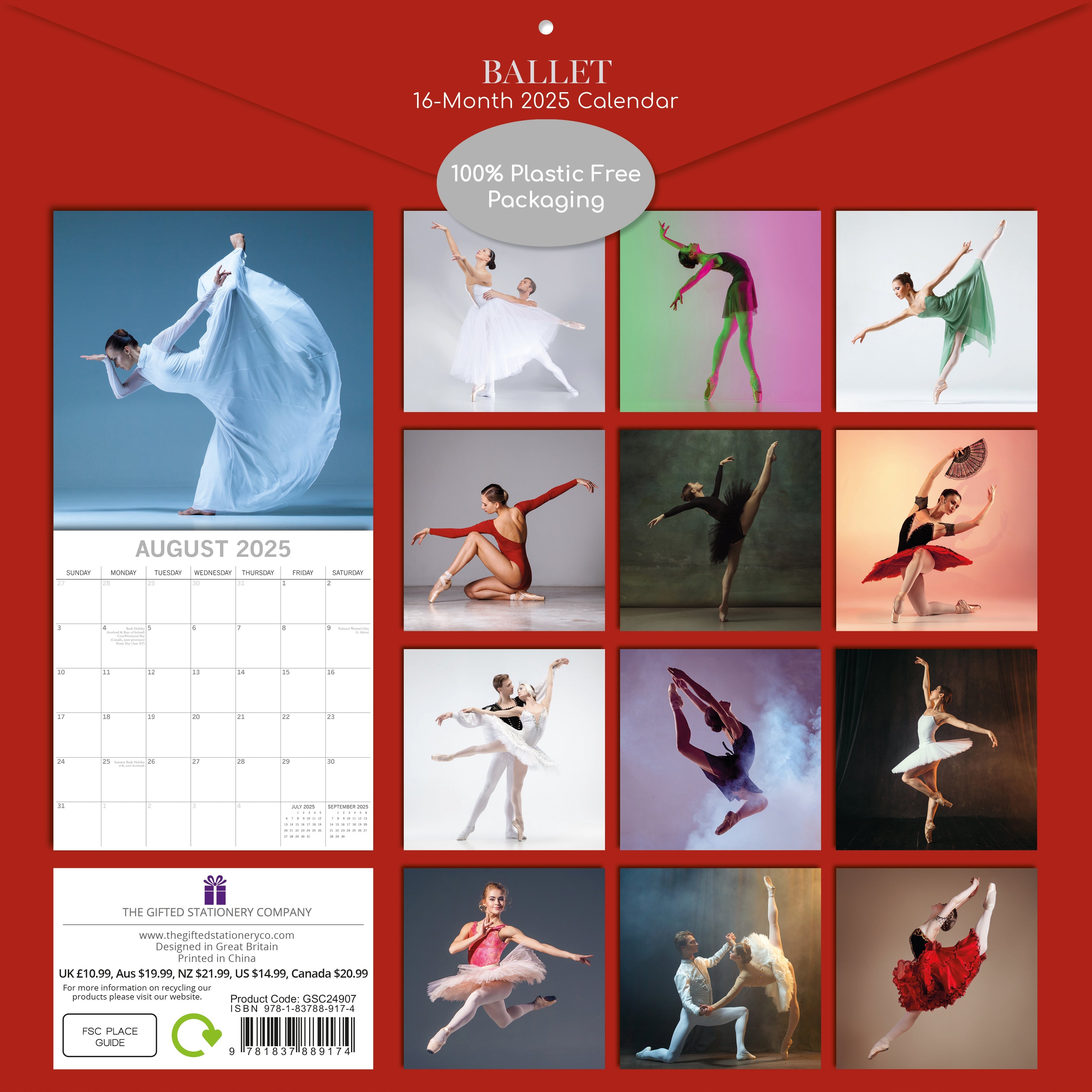 2025 Ballet - Square Wall Calendar