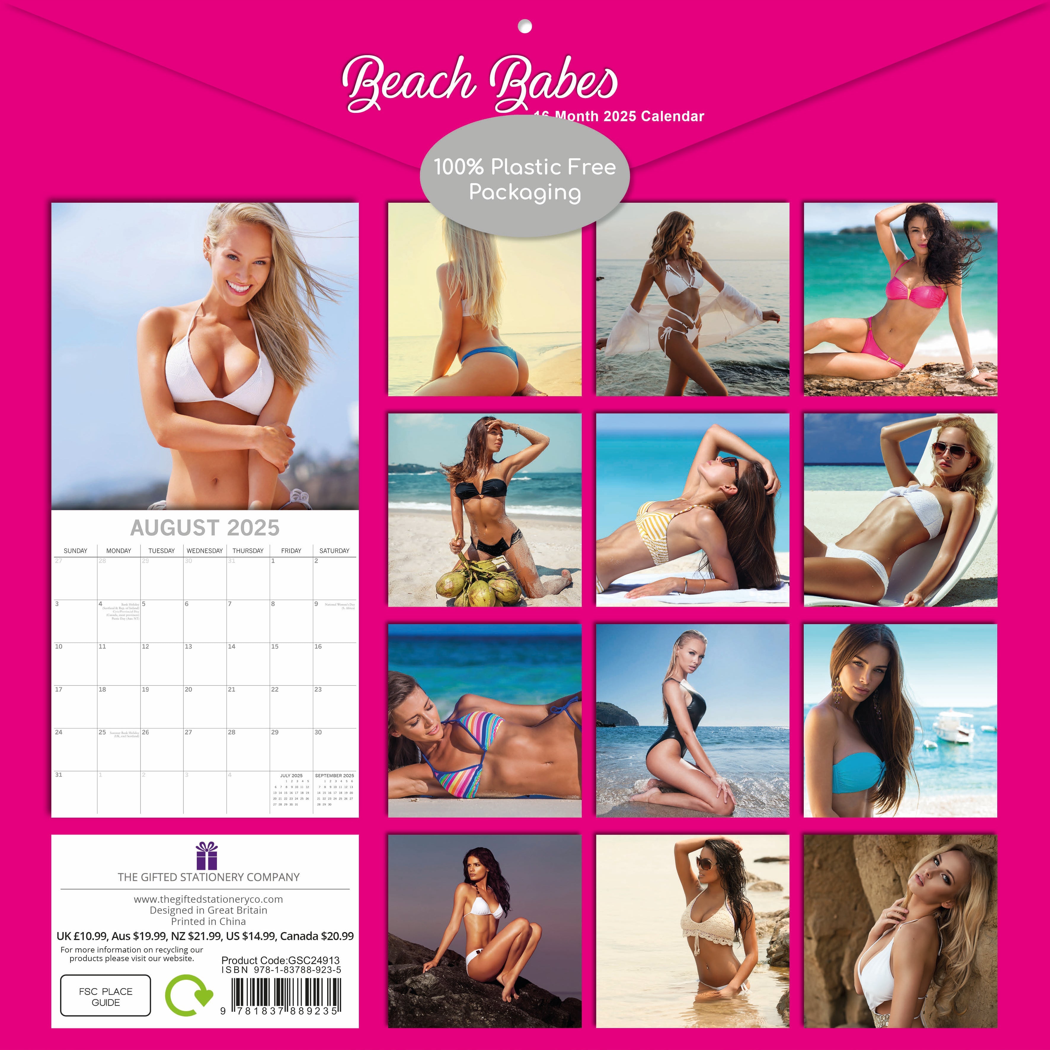 2025 Beach Babes - Square Wall Calendar