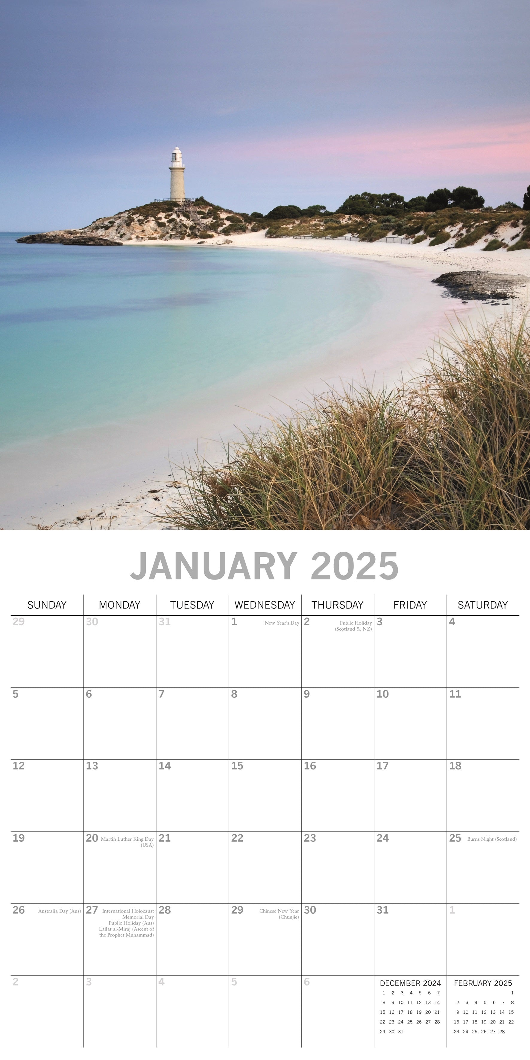 2025 Beaches - Square Wall Calendar