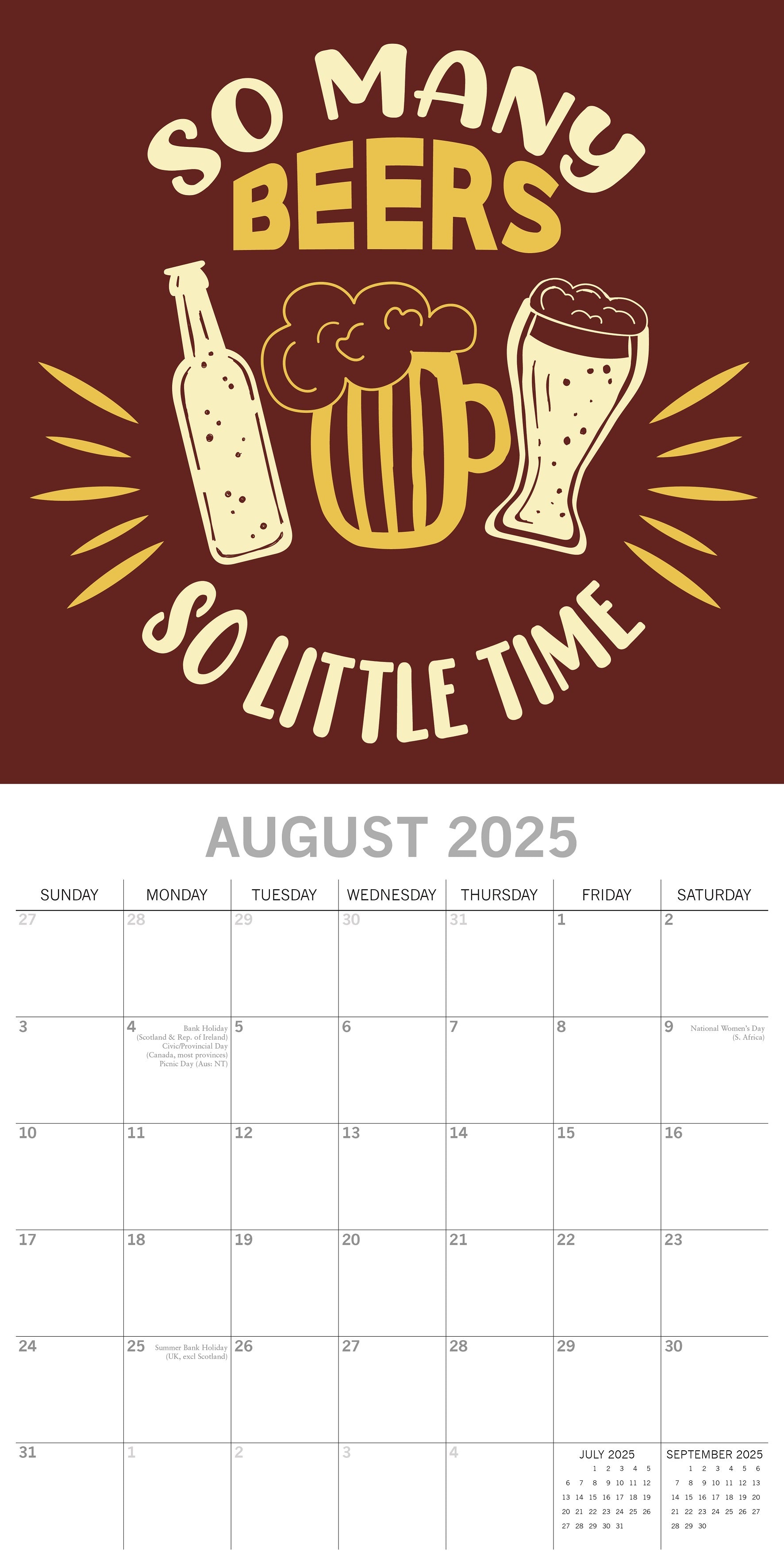 2025 Beer Signs - Square Wall Calendar