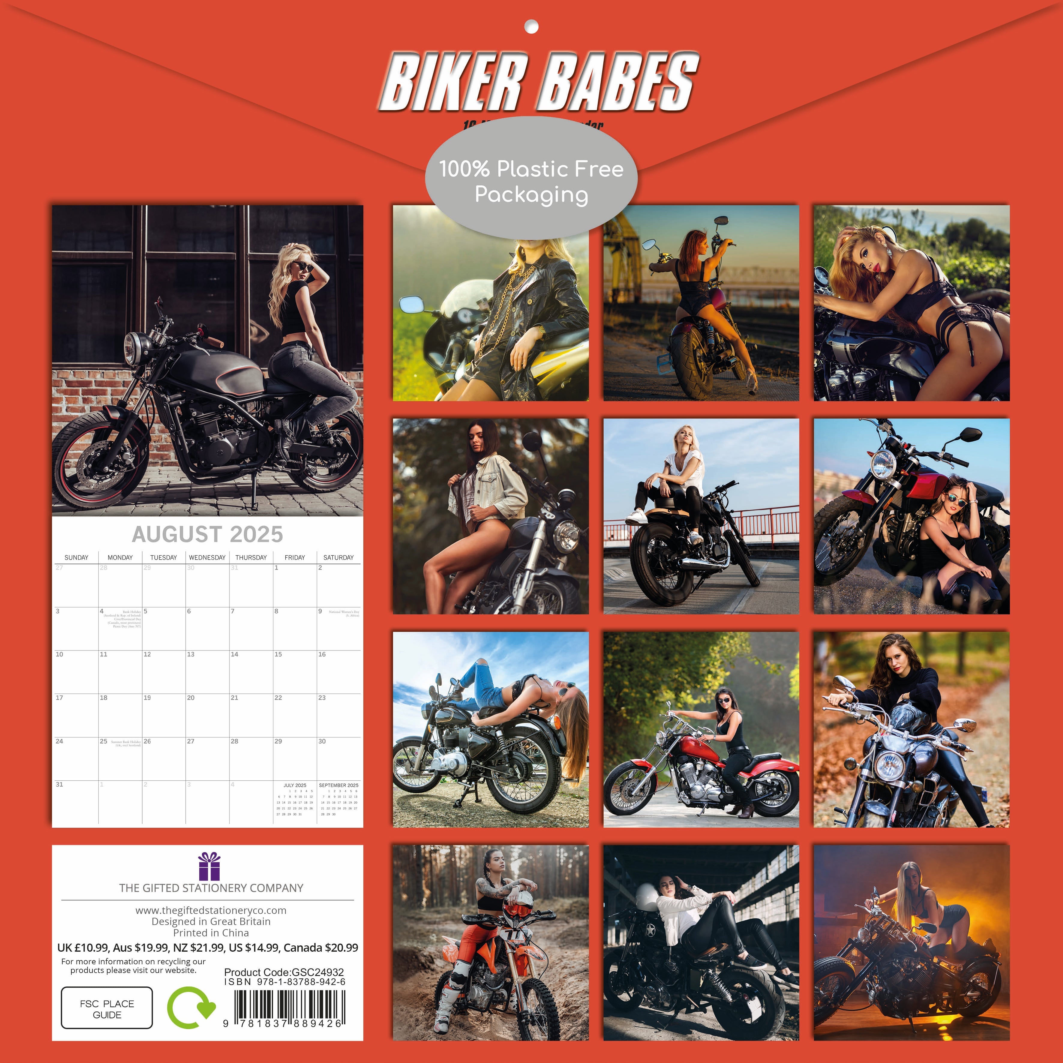 2025 Biker Babes - Square Wall Calendar