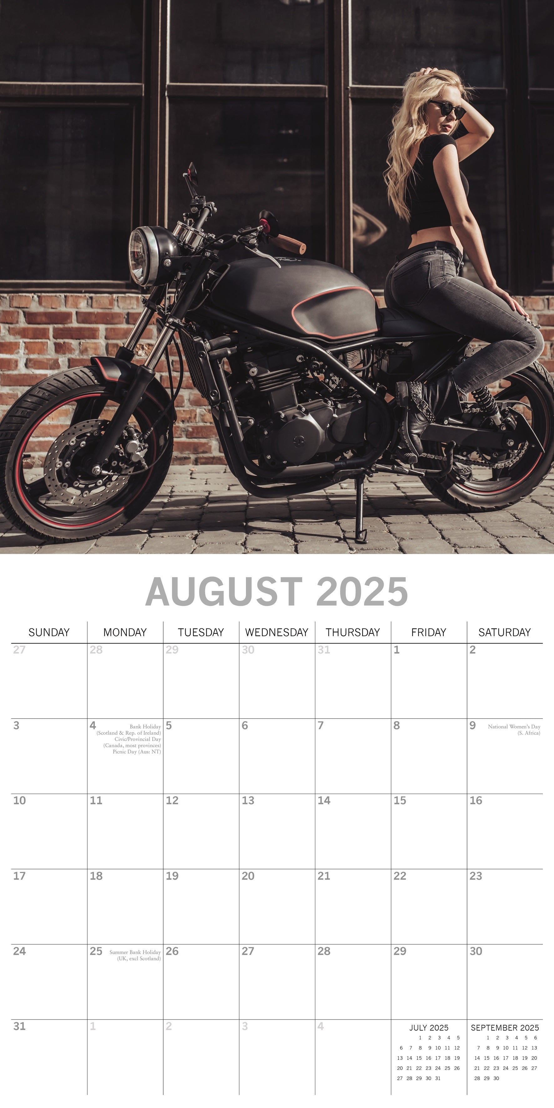 2025 Biker Babes - Square Wall Calendar