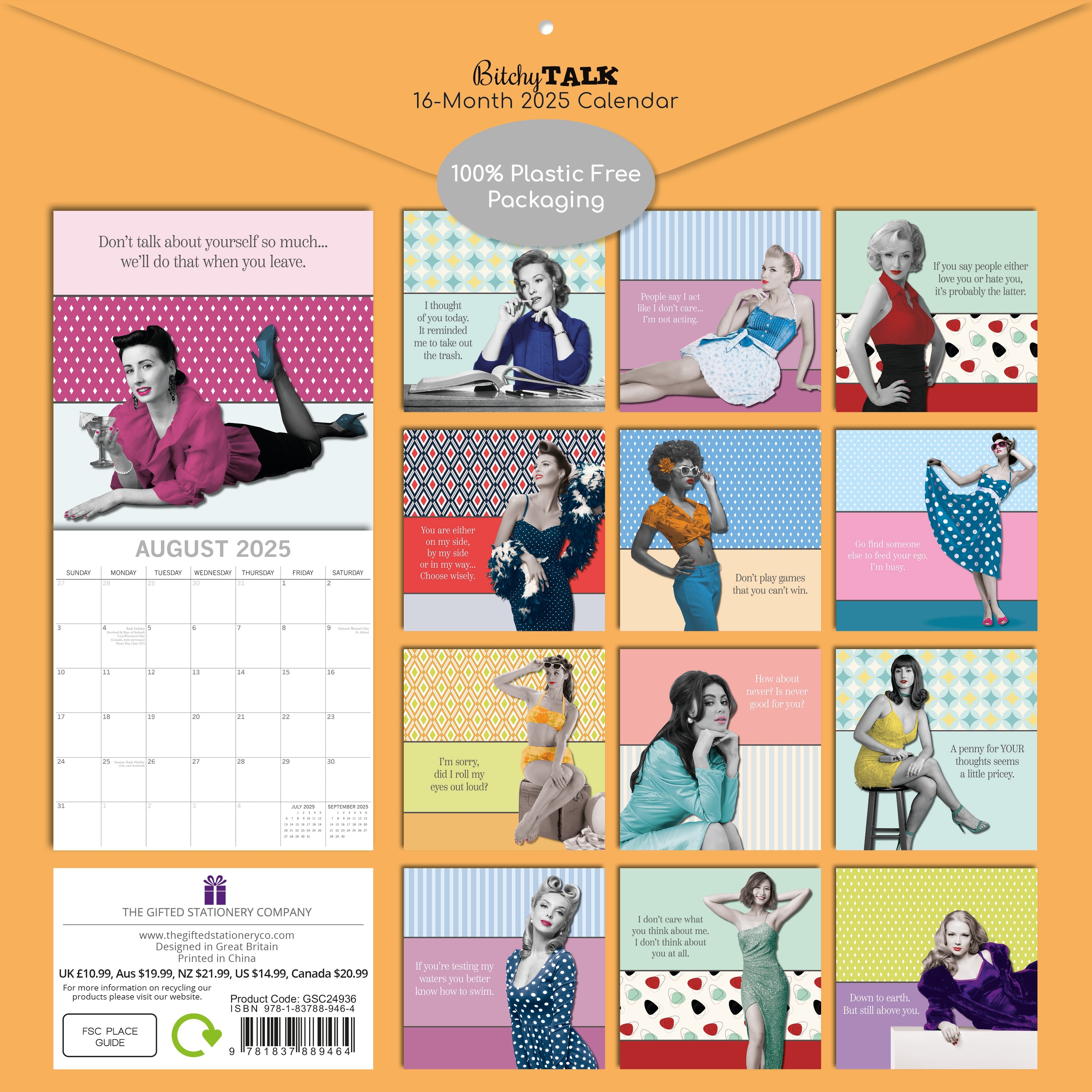 2025 Bitchy Talk - Square Wall Calendar