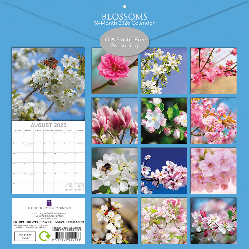 2025 Blossoms - Square Wall Calendar