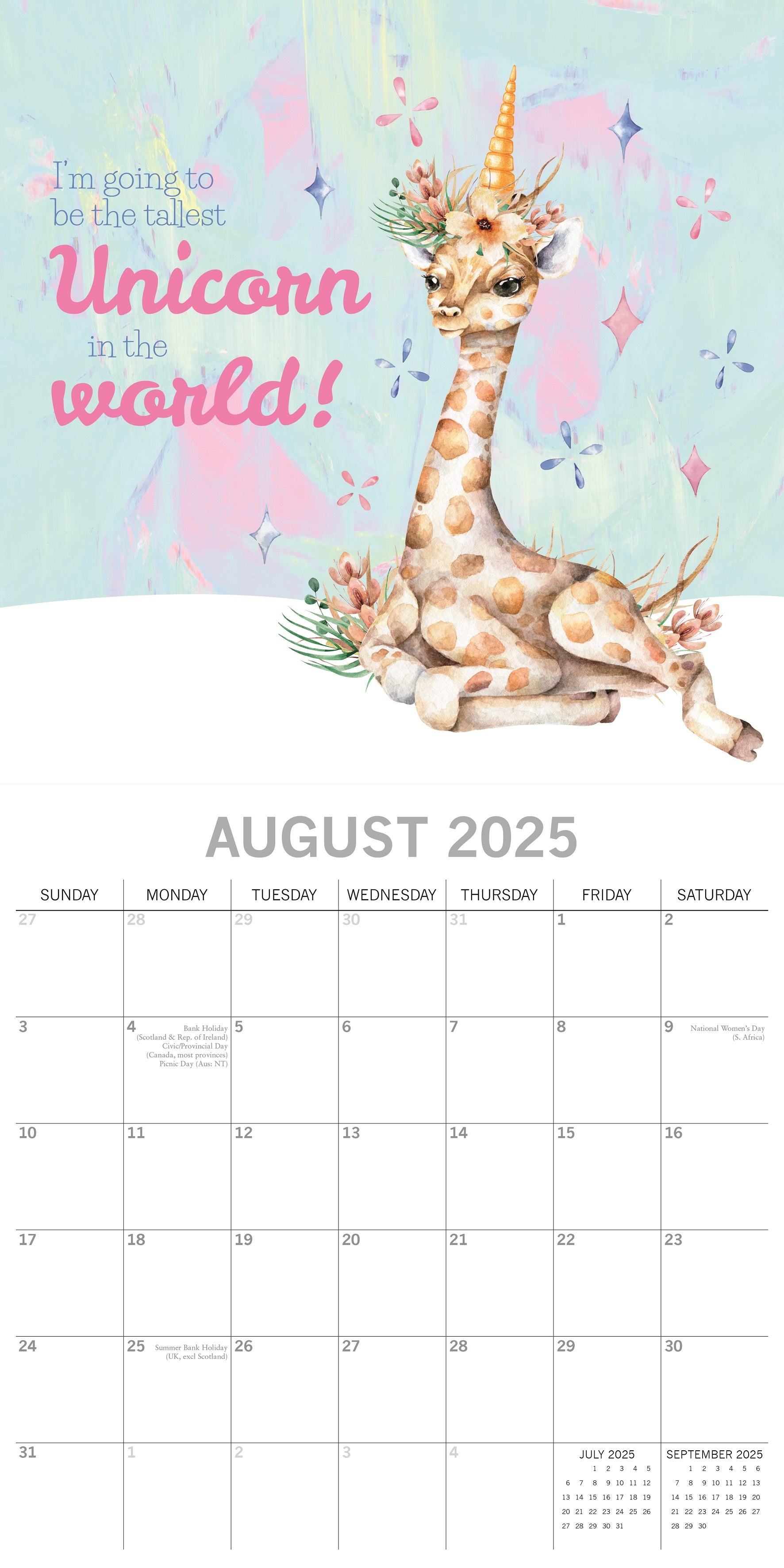 2025 Born to be a Unicorn - Square Wall Calendar