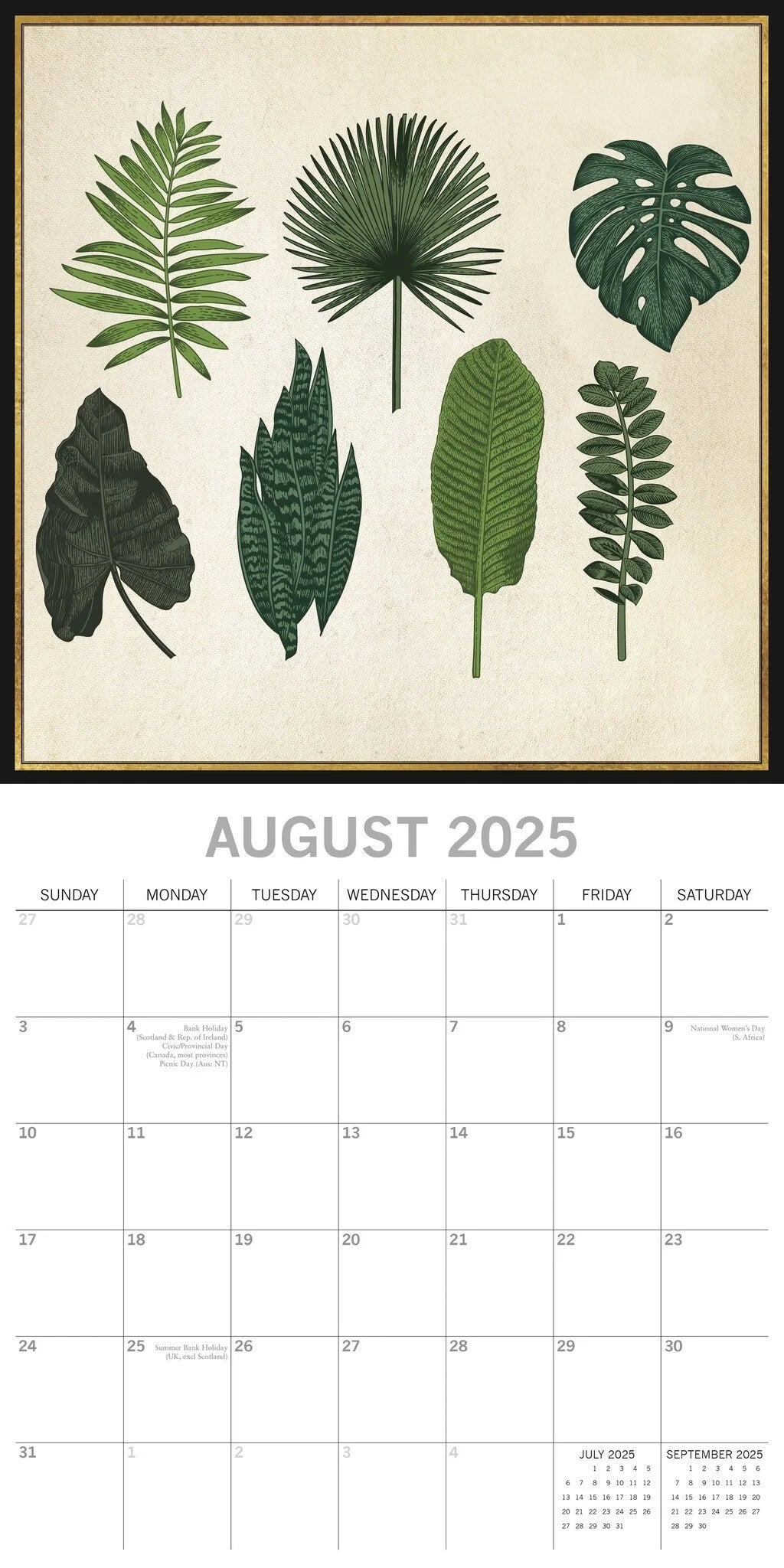 2025 Botanicals - Square Wall Calendar