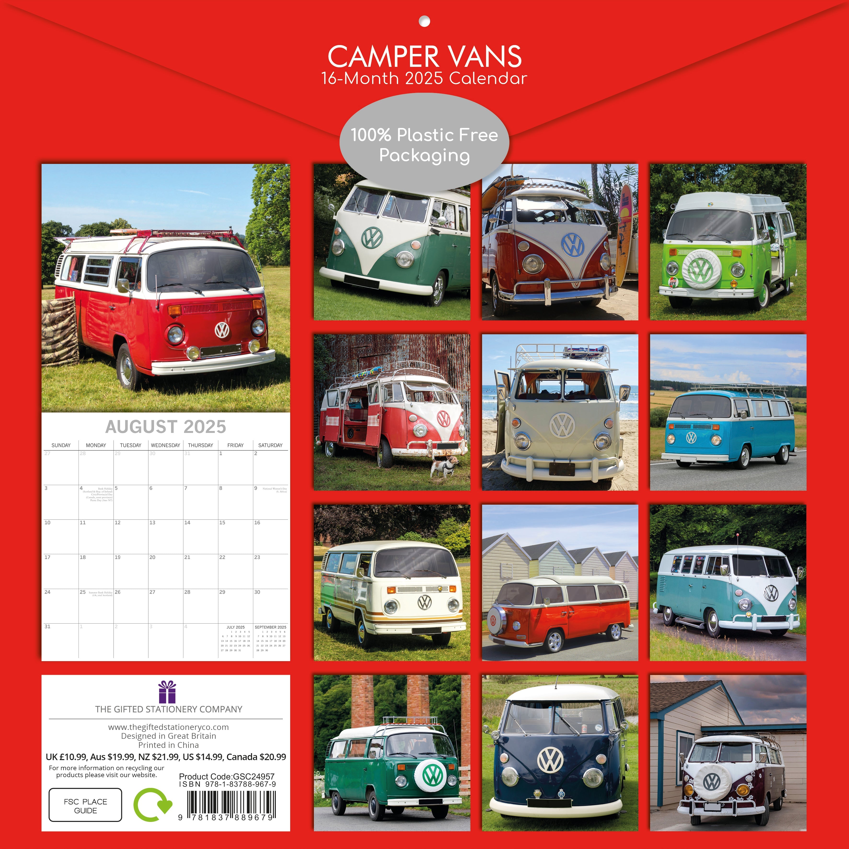 2025 Camper Vans - Square Wall Calendar