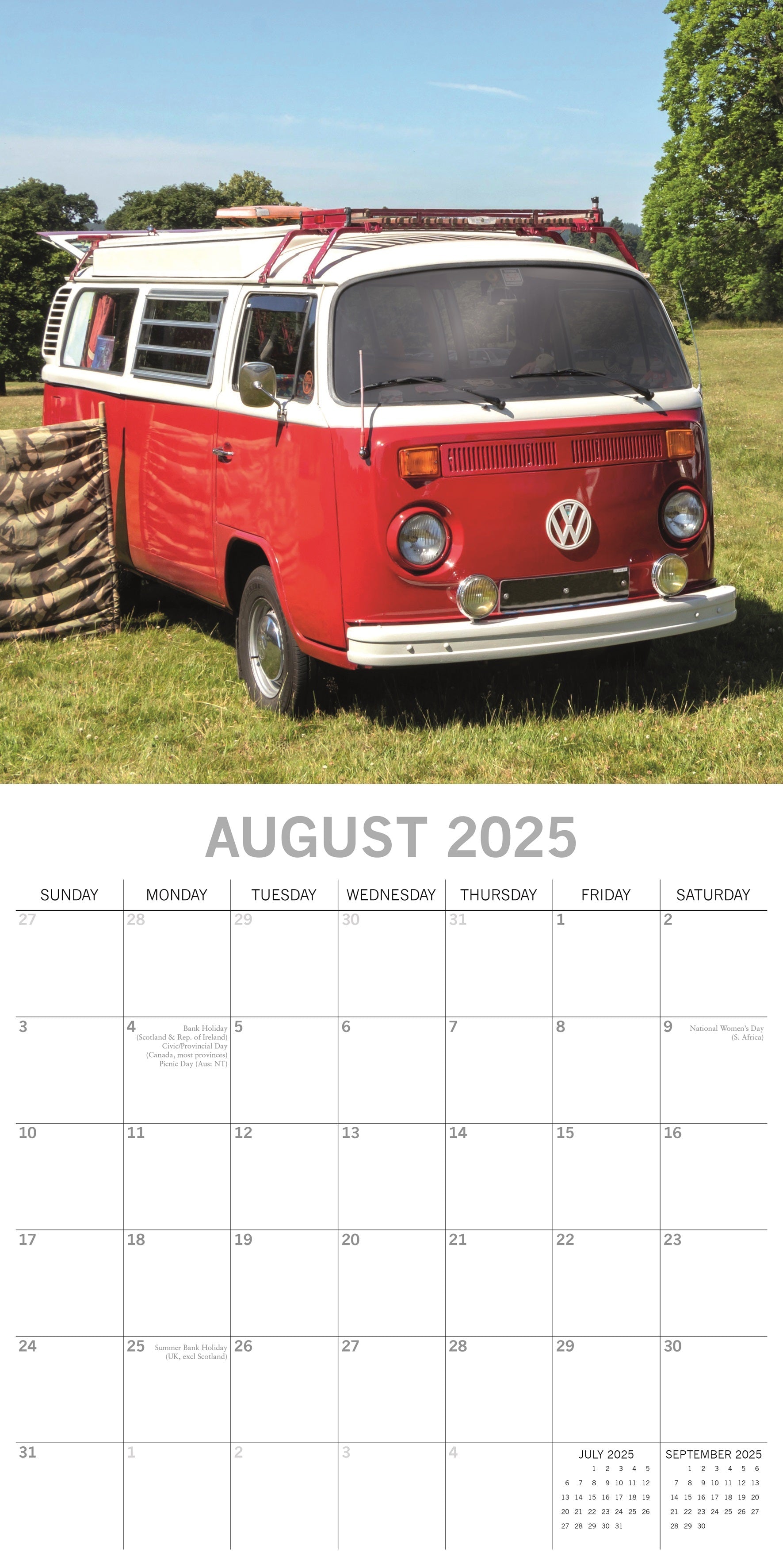 2025 Camper Vans - Square Wall Calendar