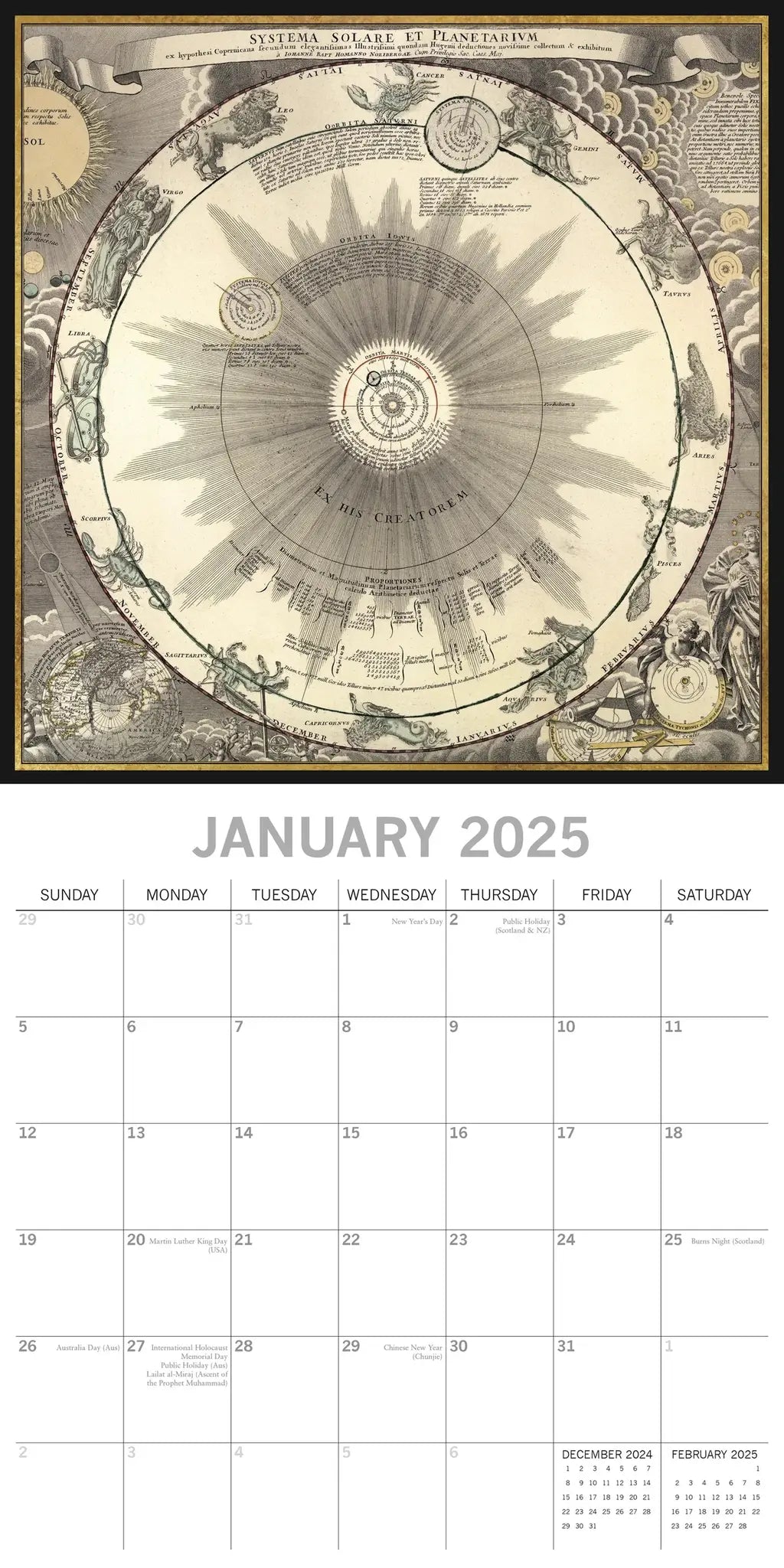 2025 Celestial - Square Wall Calendar