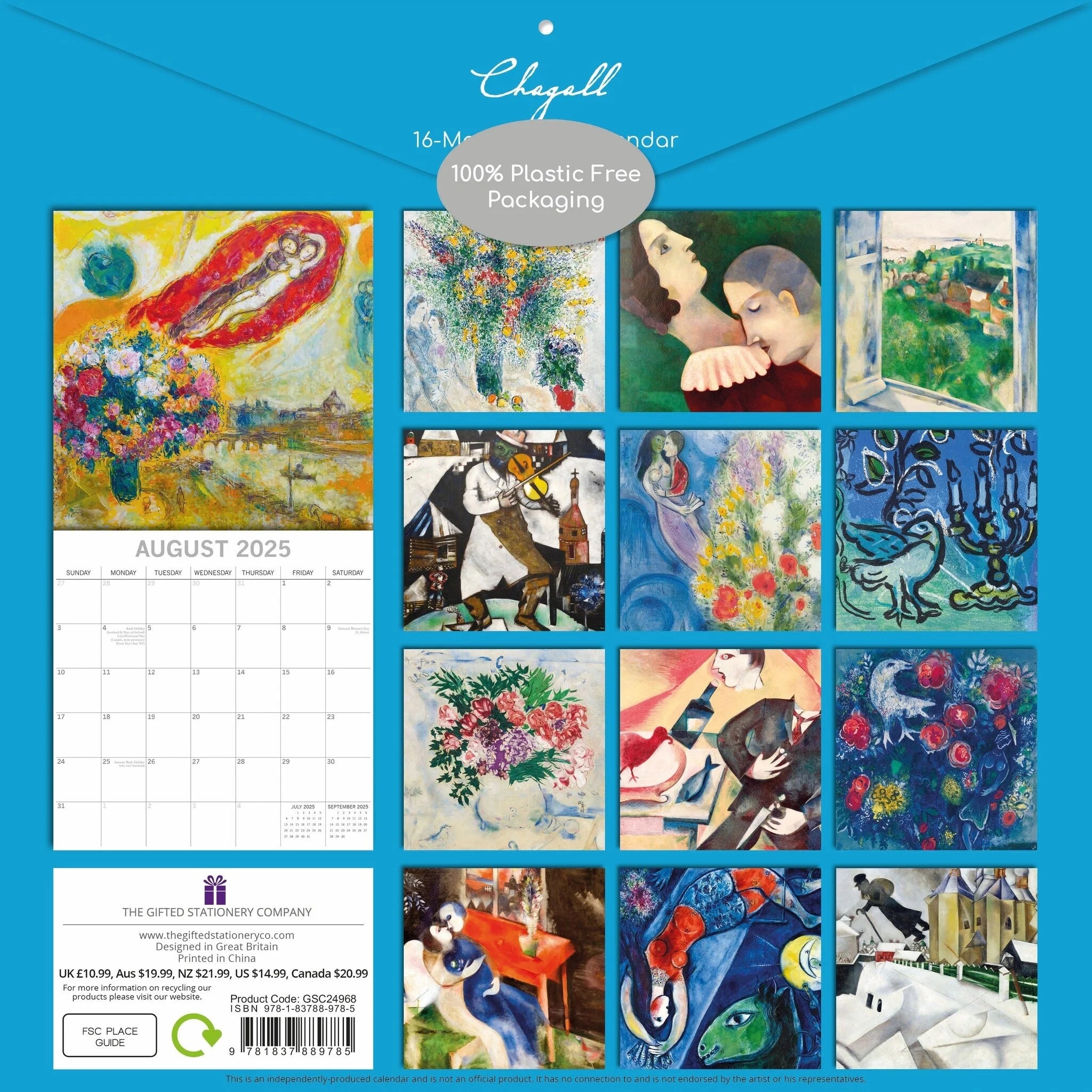 2025 Chagall - Square Wall Calendar