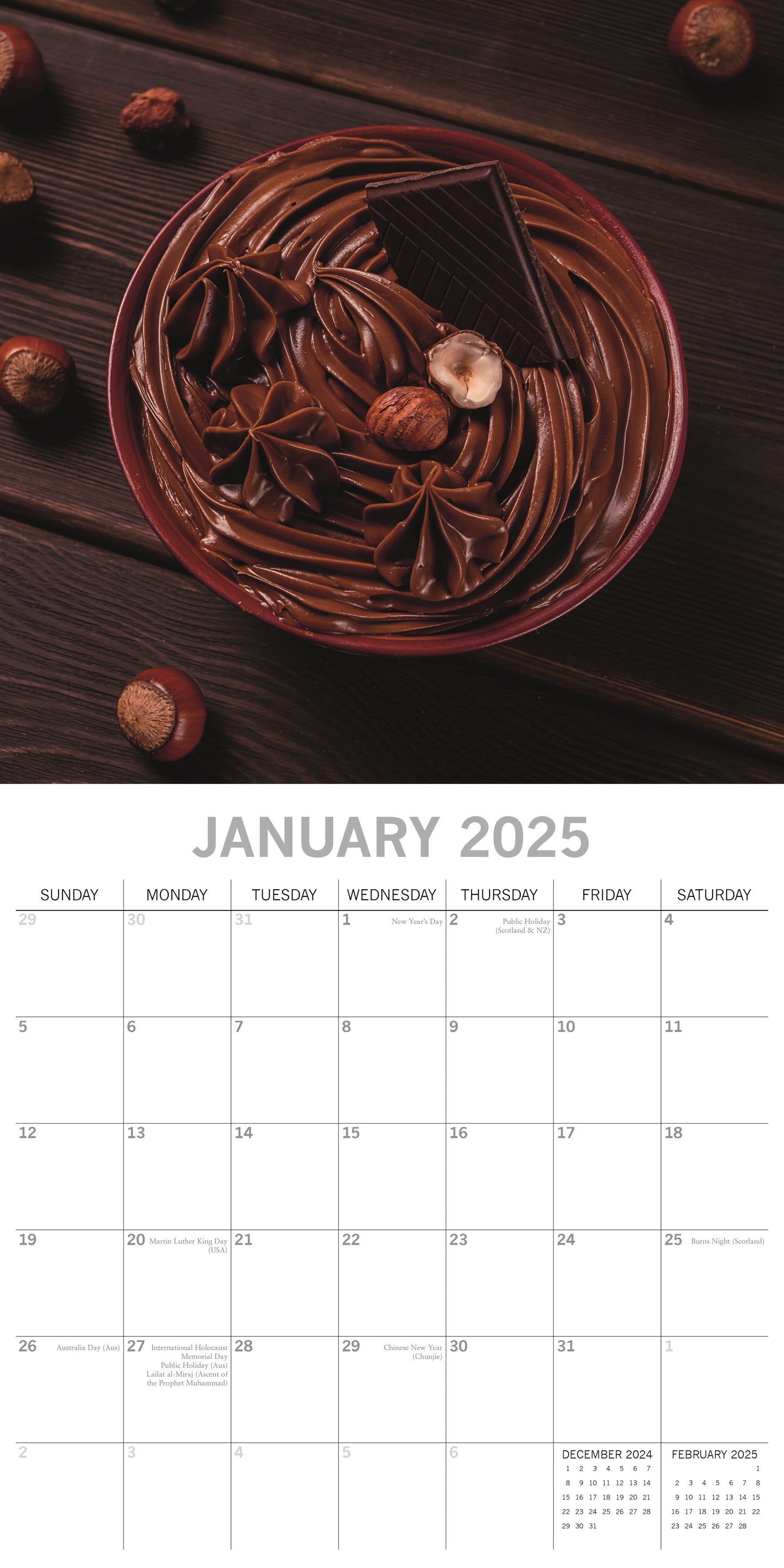 2025 Chocolate - Square Wall Calendar