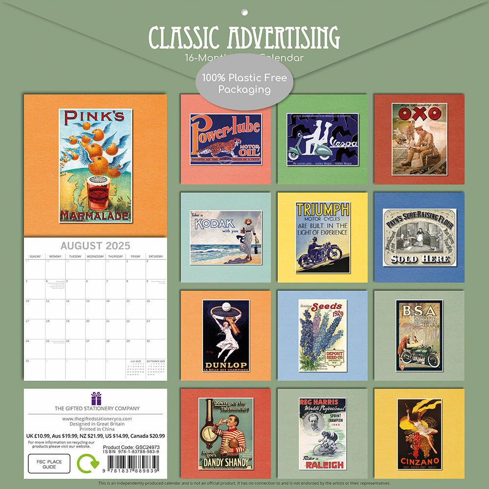 2025 Classic Advertising - Square Wall Calendar