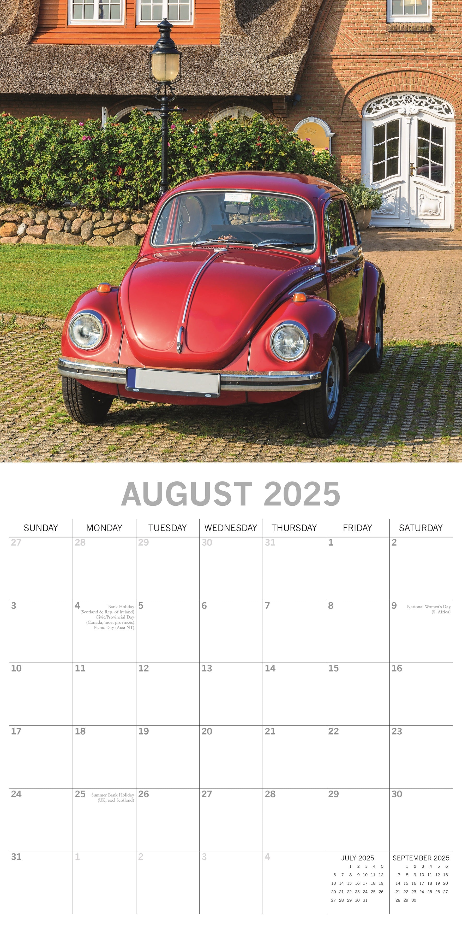 2025 Classic Beetles - Square Wall Calendar