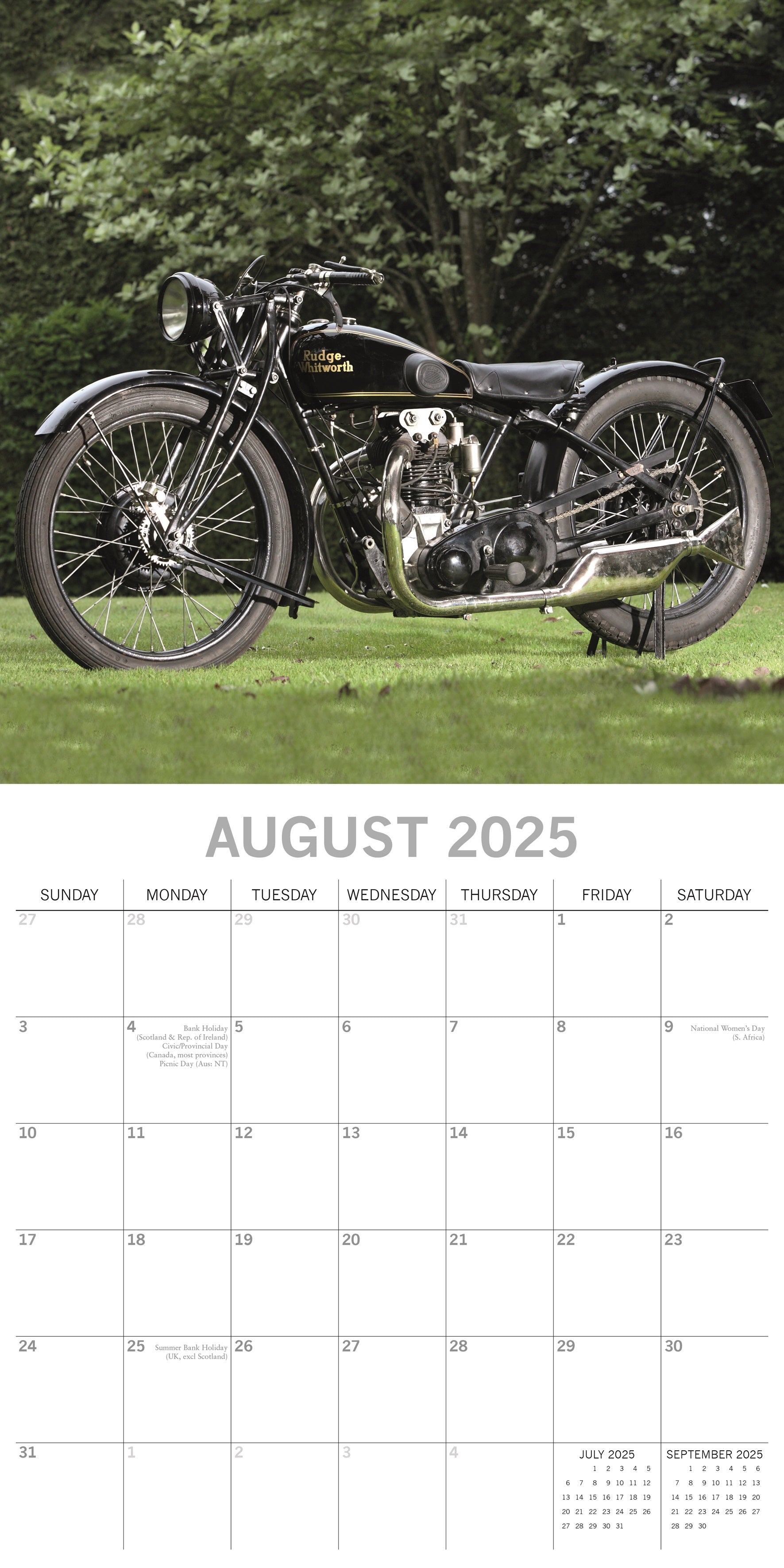 2025 Classic Bikes - Square Wall Calendar