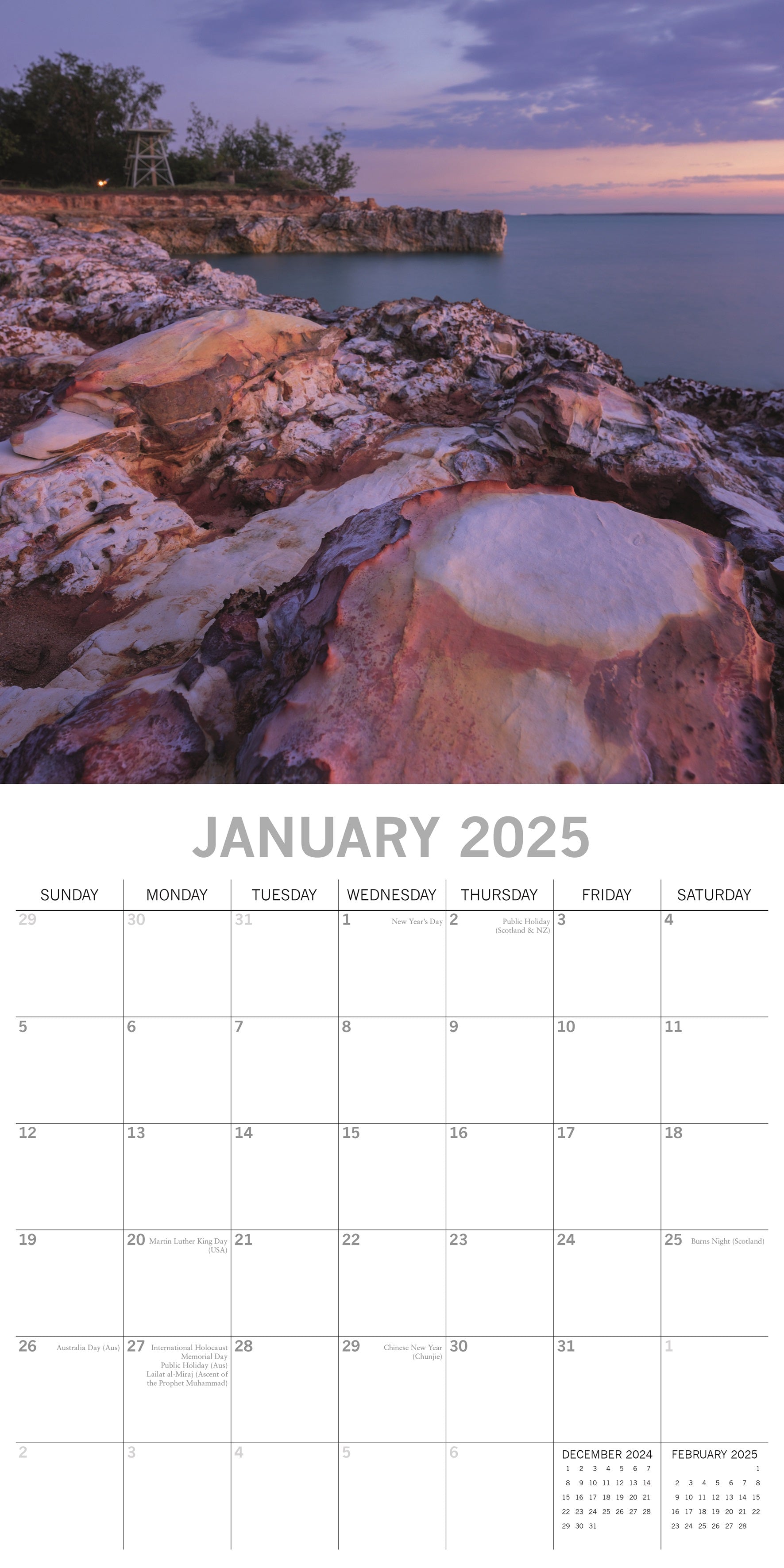 2025 Coastlines of Australia - Square Wall Calendar