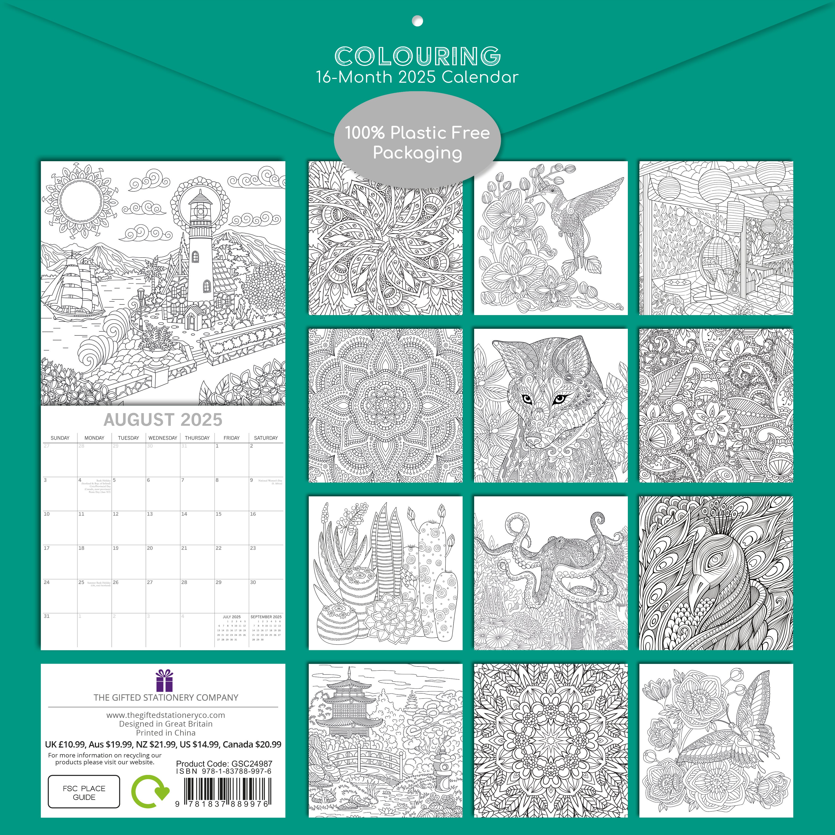 2025 Colouring - Square Wall Calendar