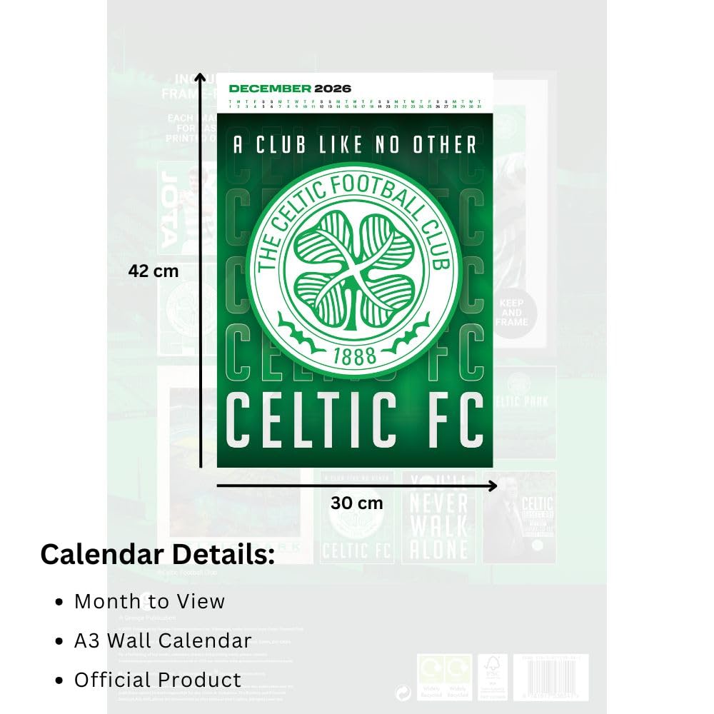 2026 Celtic FC - A3 Deluxe Wall Calendar