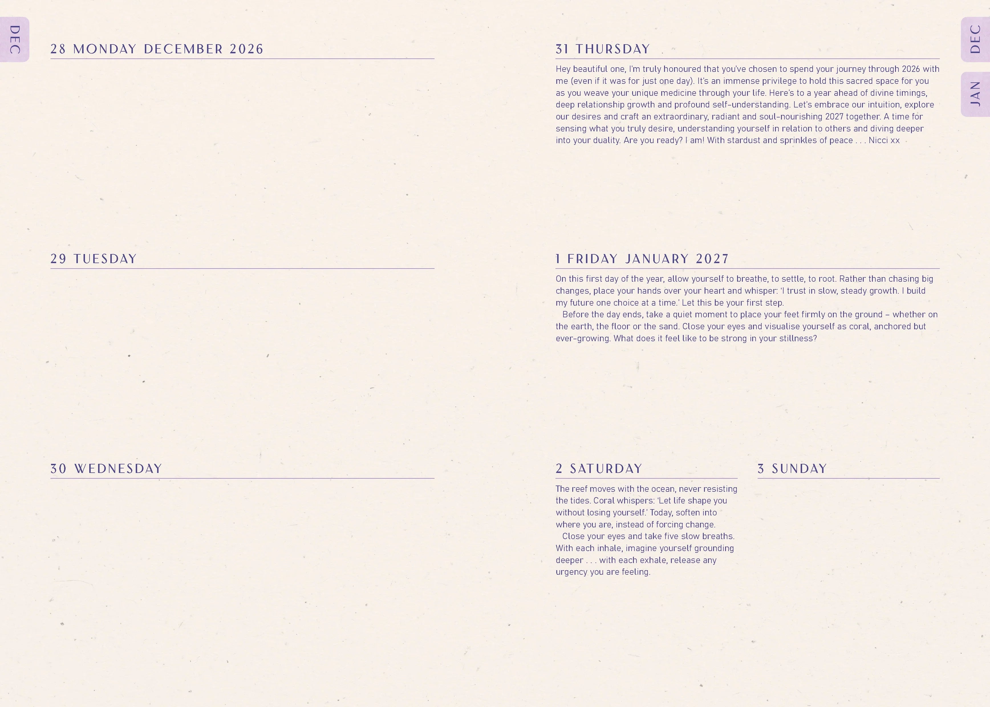 2027 Moon Goddess Diary - Southern Hemisphere - Weekly Diary/Planner