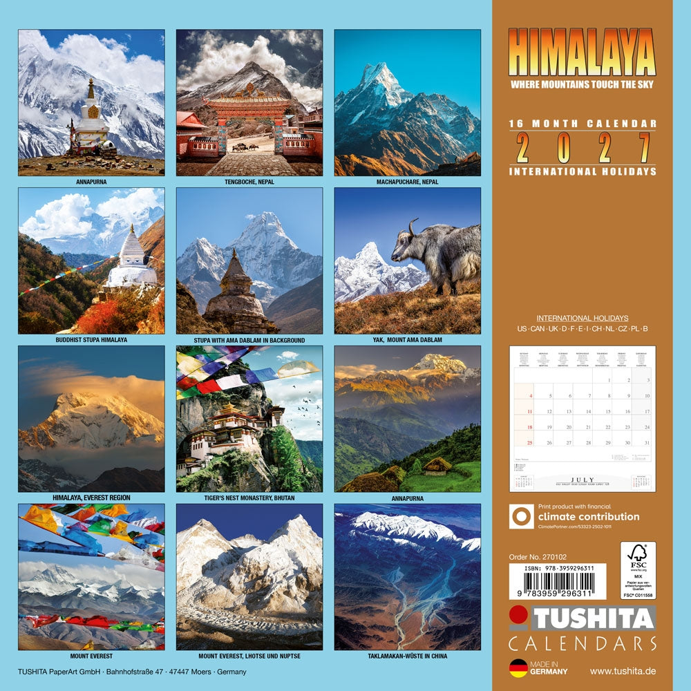 2027 Himalaya - Square Wall Calendar