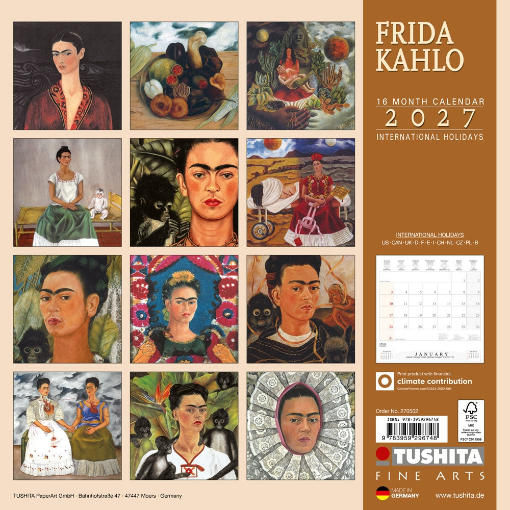 2027 Frida Kahlo - Square Wall Calendar
