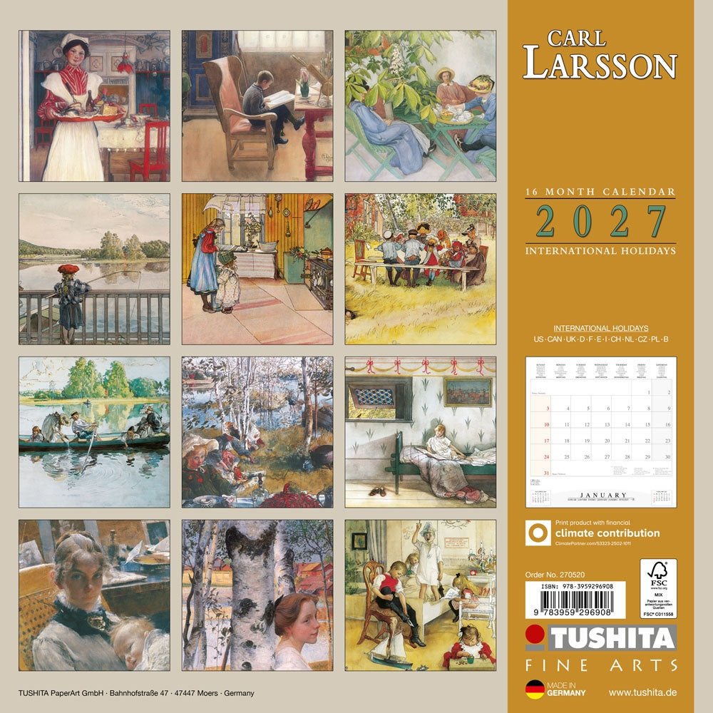 2027 Carl Larsson - Square Wall Calendar
