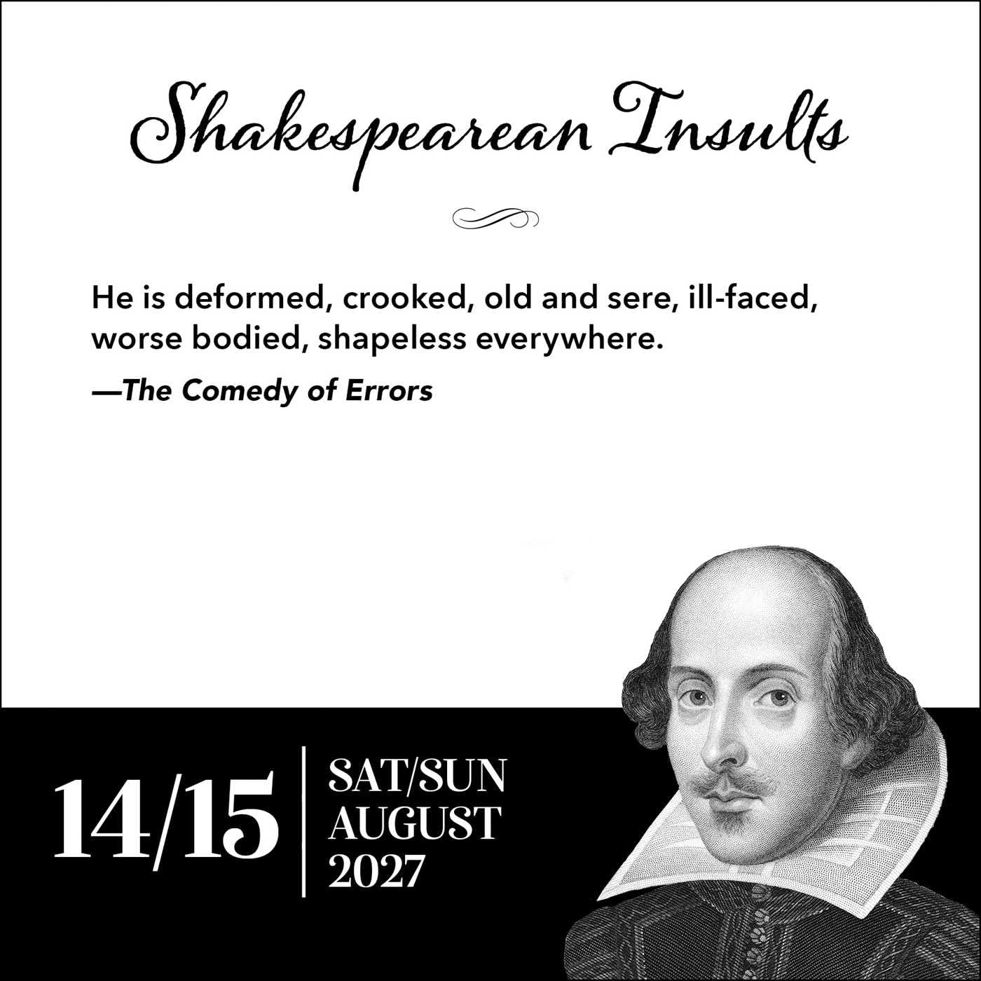 2027 Shakespearean Insults - Daily Boxed Page-A-Day Calendar