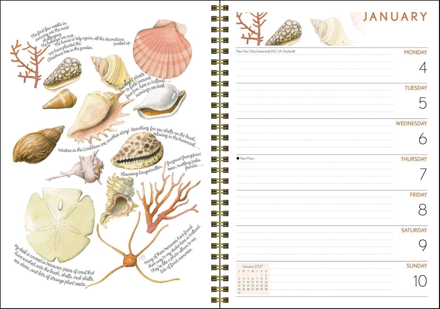 2027 Marjolein Bastin: Nature's Inspiration - Weekly and Monthly Diary/Planner