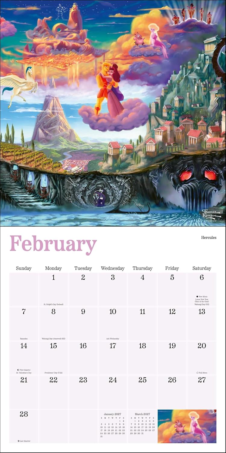 2027 Disney Dreams Collection: Kinkade - Square Wall Calendar