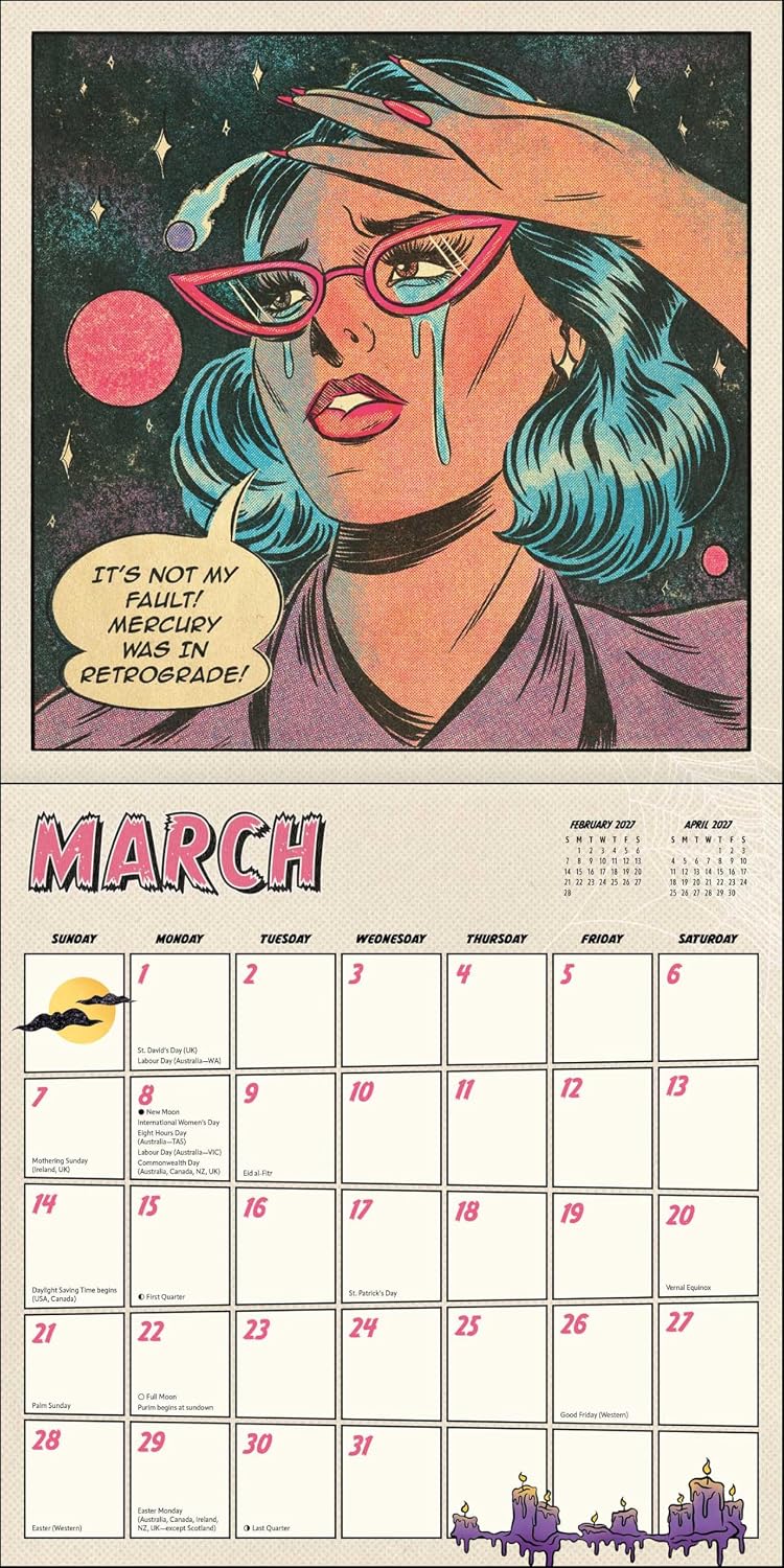 2027 Not Today Satan: Tragic Girls - Square Wall Calendar