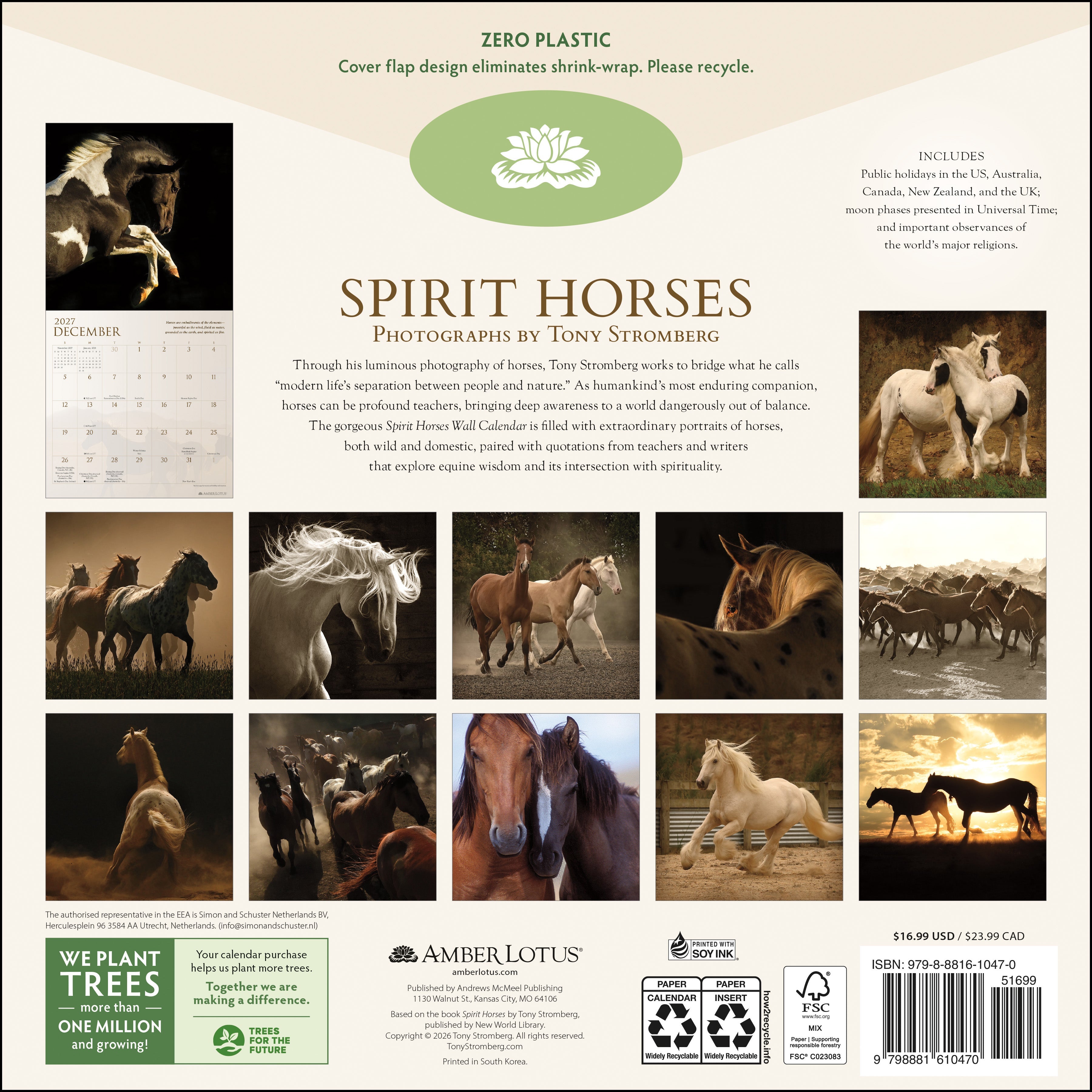 2027 Spirit Horses: Tony Stromberg - Square Wall Calendar