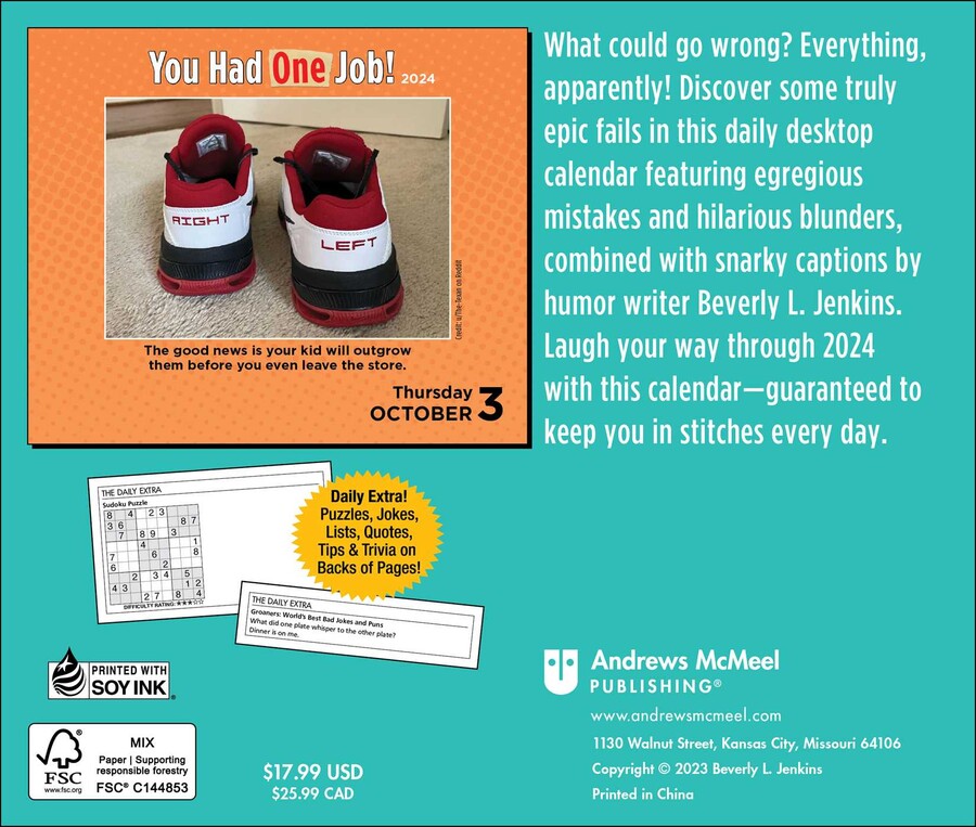 2024 You Had One Job - Boxed Page-A-Day Calendar  SOLD OUT