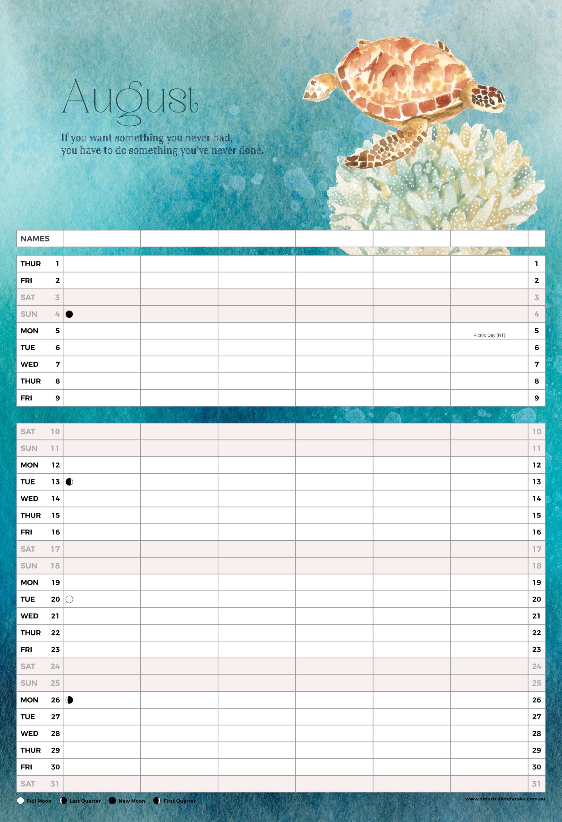 2024 Oceanic (Australian Family Organiser) - Horizontal Wall Calendar  SOLD OUT