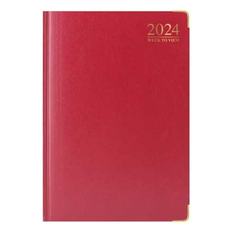 2024 Red Padded Casebound - Weekly Diary/Planner