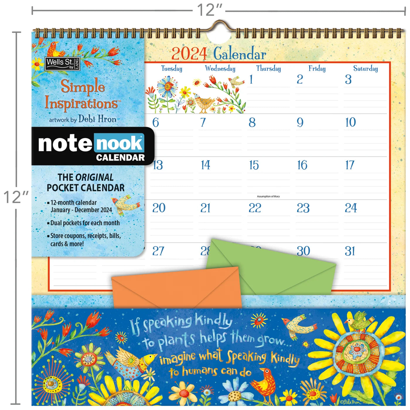 2024 Simple Inspirations - Note Nook Square Wall Calendar