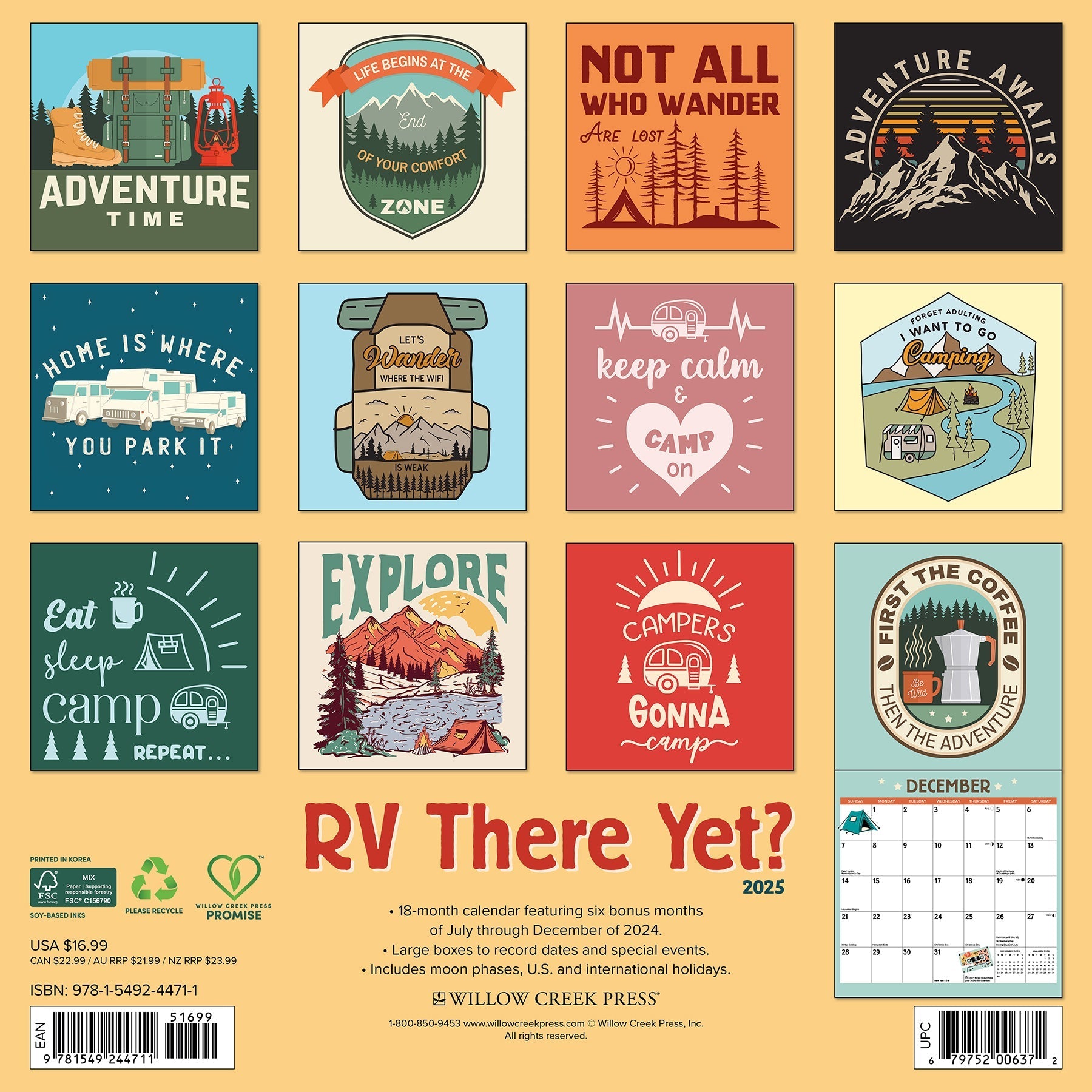 2025 RV There Yet? - Square Wall Calendar (US Only)