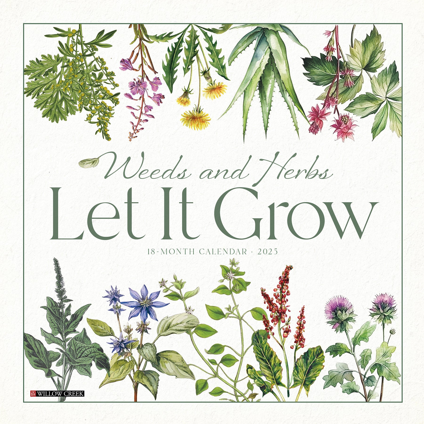 2025 Weeds and Herbs Let It Grow - Square Wall Calendar (US Only)