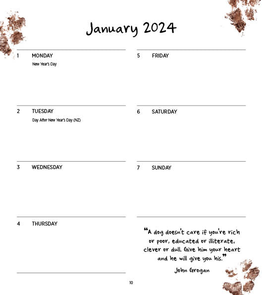 2024 Dogs Life - Bi-Weekly Diary/Planner