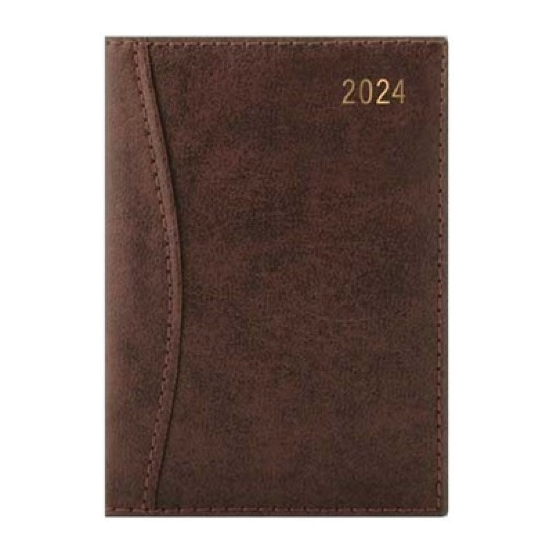 2024 Brown D-Range Leatherette - Daily Diary/Planner