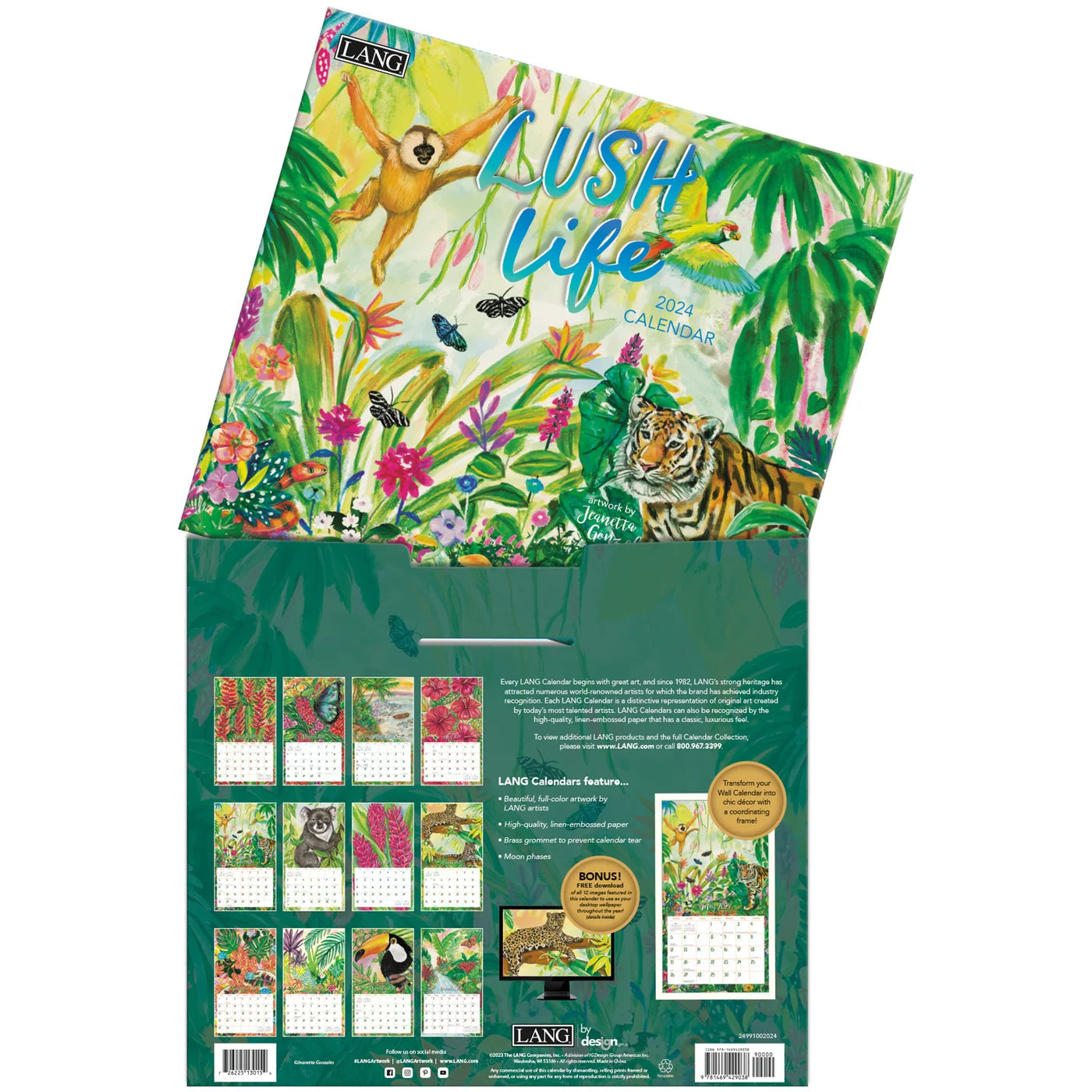 2024 LANG Lush Life By Jeanetta Gonzales - Deluxe Wall Calendar