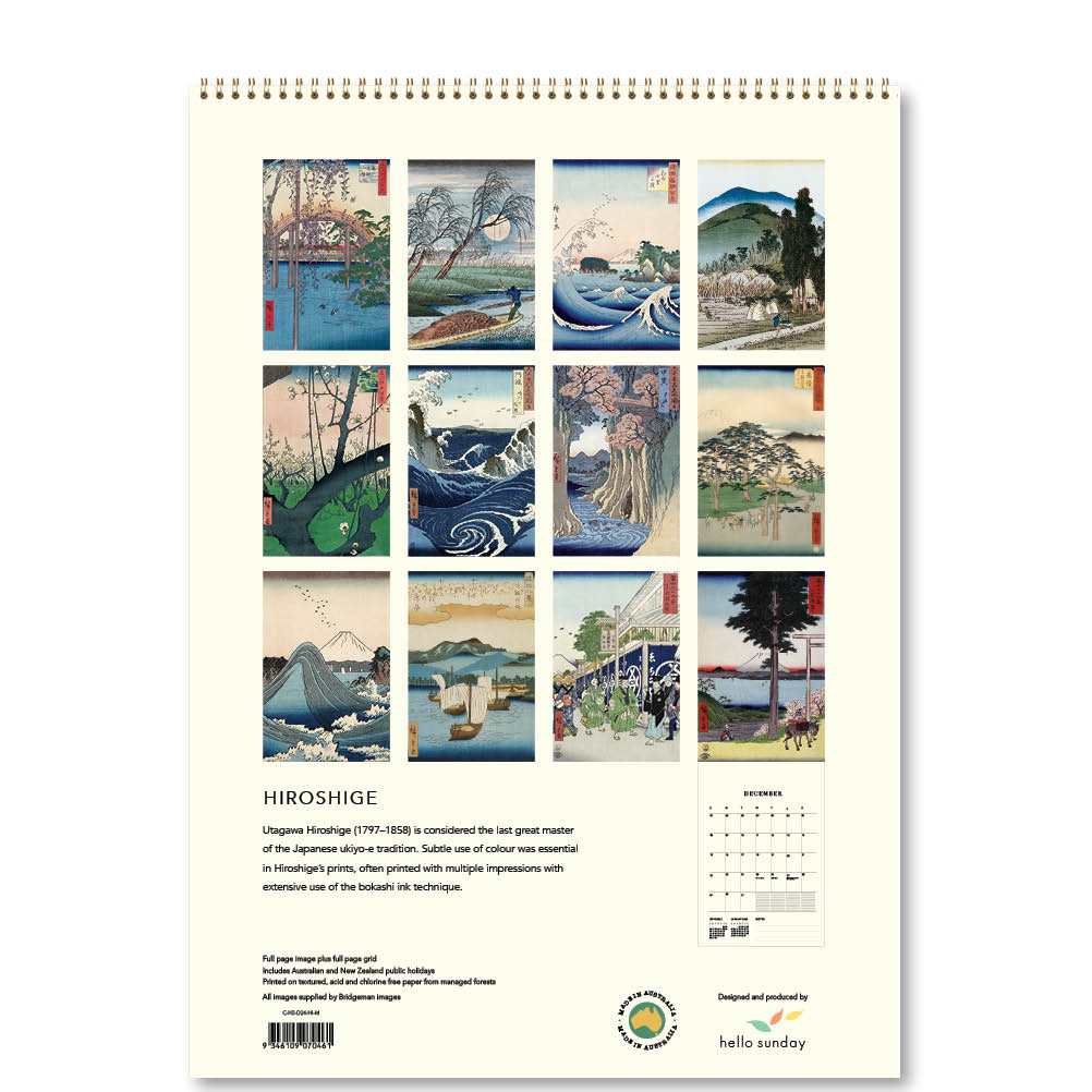 2024 Hiroshige - Deluxe Wall Calendar