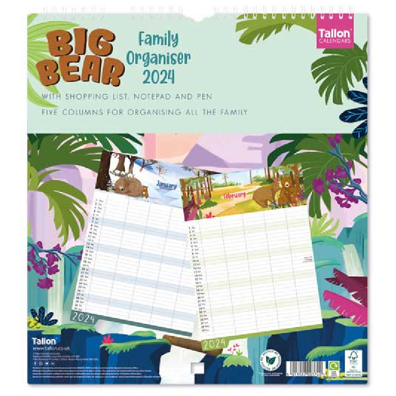 2024 Big Bear Family Organiser - Deluxe Wall Calendar  SOLD OUT