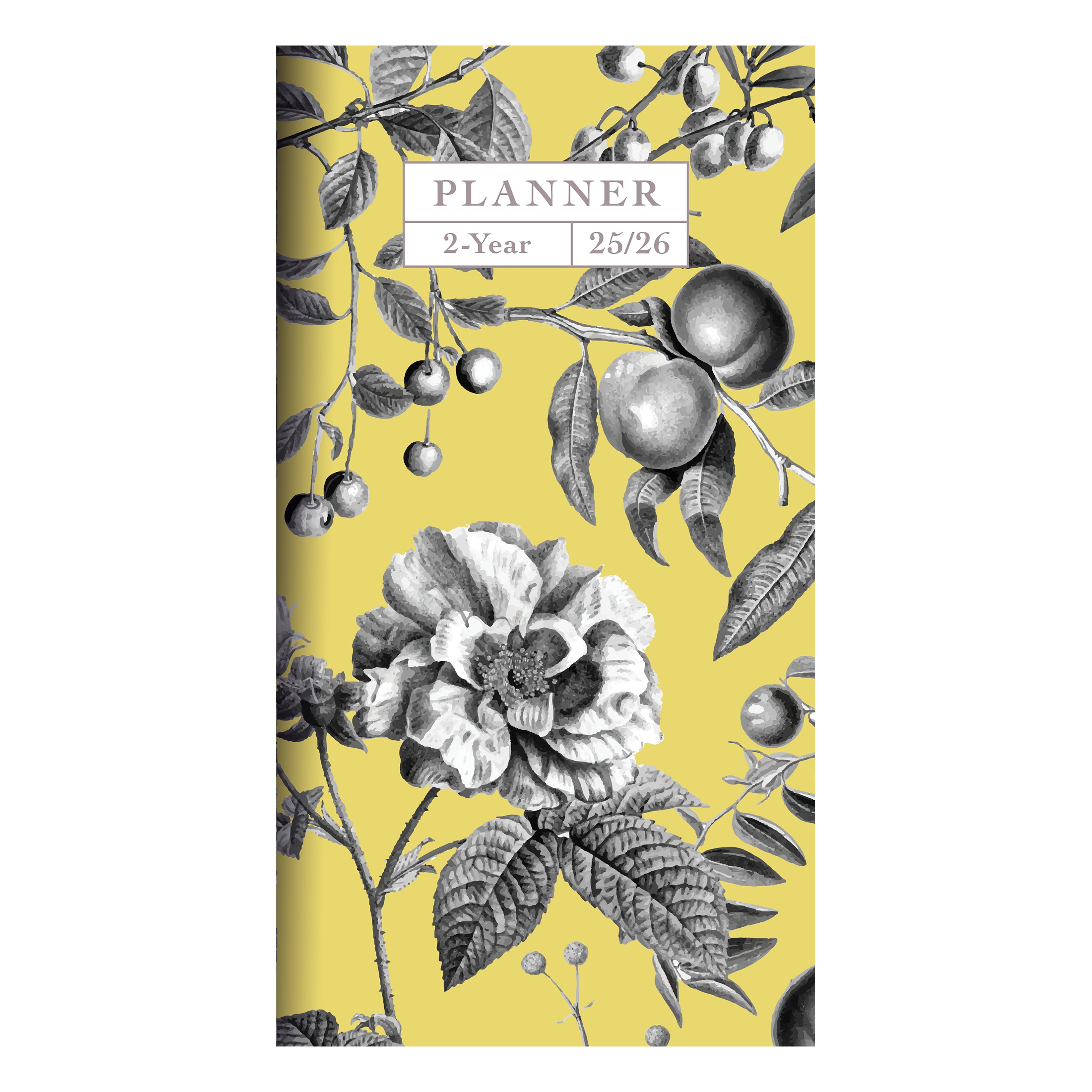 2025-2026 Yellow Botanical - Small Monthly Pocket Diary/Planner