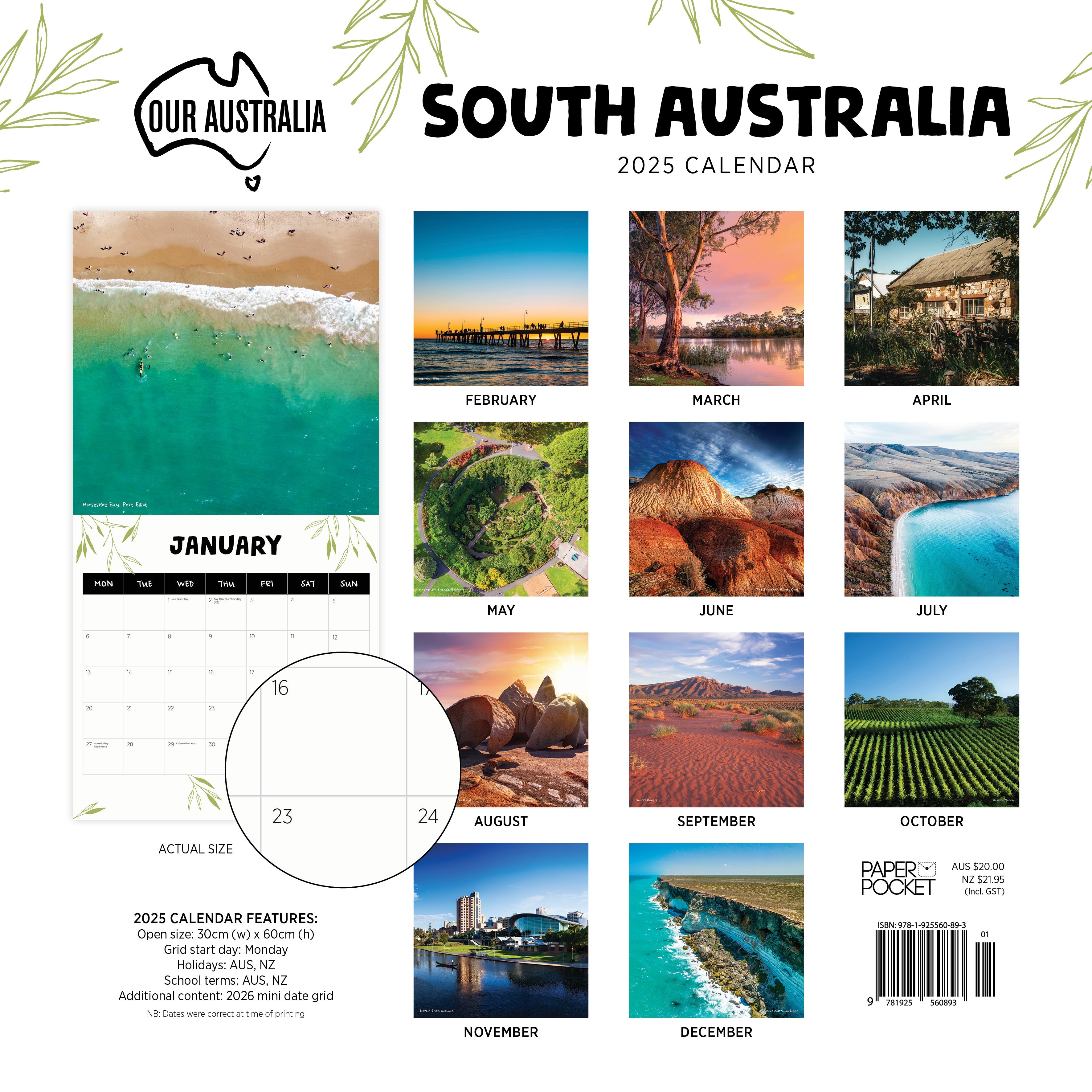 2025 Our Australia South Australia - Square Wall Calendar