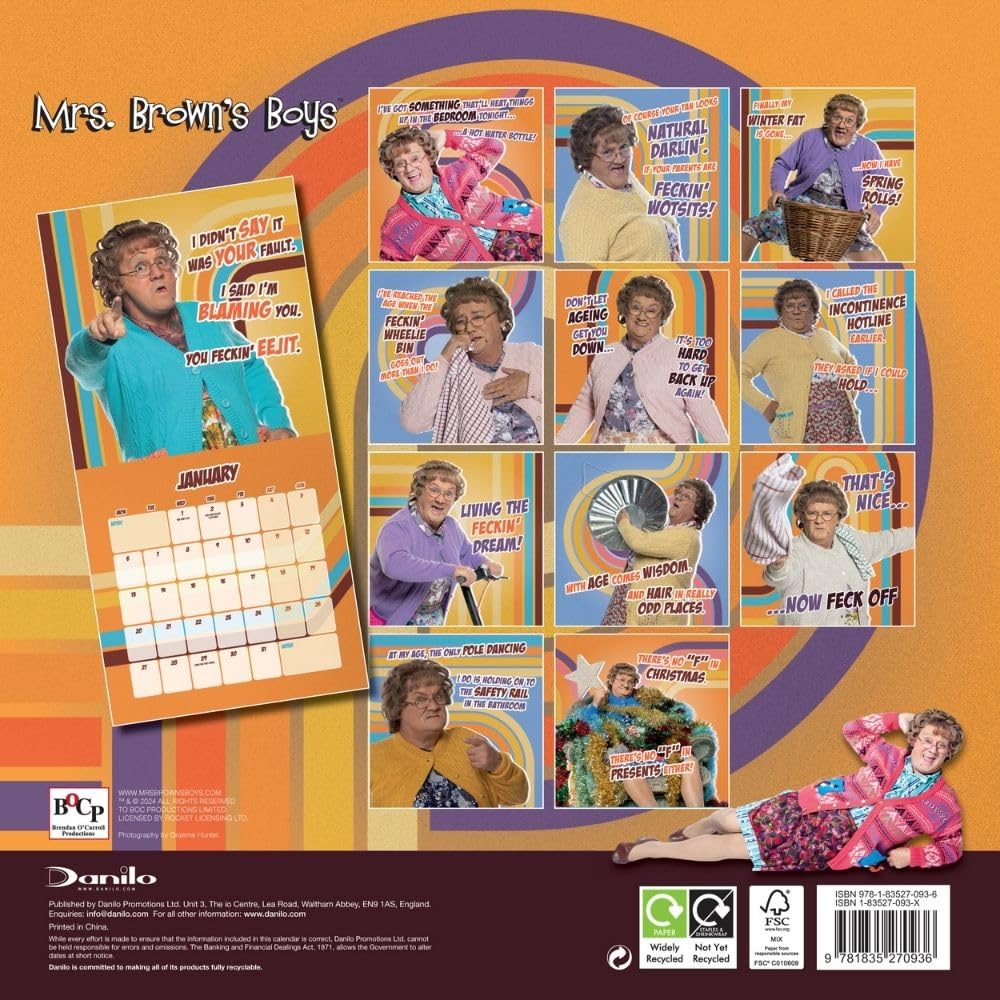 2025 Mrs Browns Boys - Square Wall Calendar