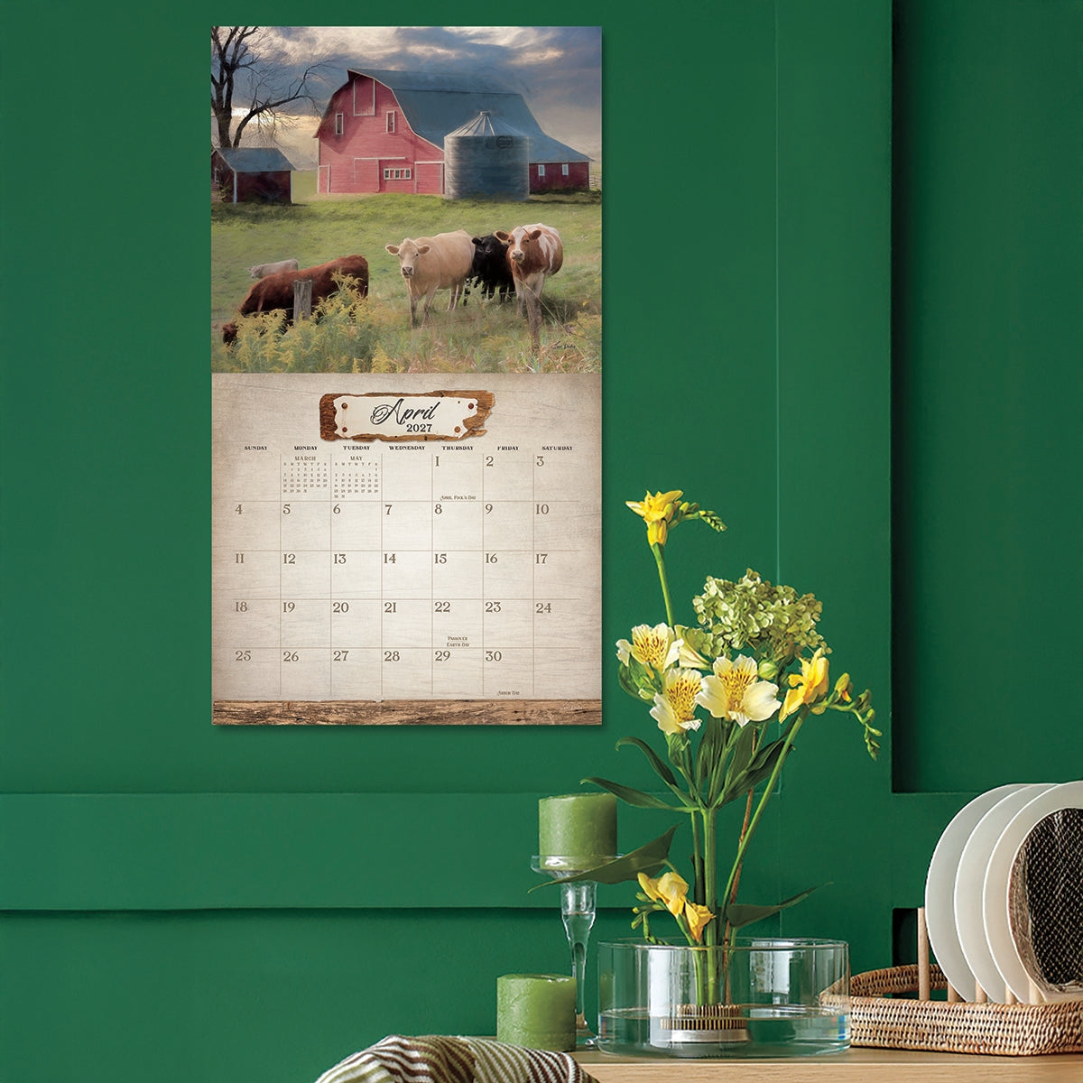 2027 Cow Calendar - Deluxe Wall Calendar by Lori Deiter
