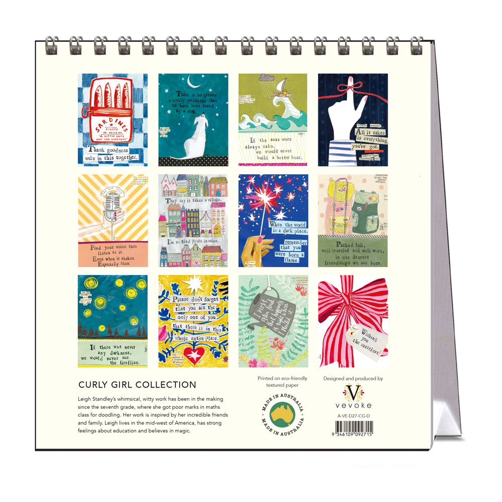 2027 Curly Girl - Desk Easel Calendar