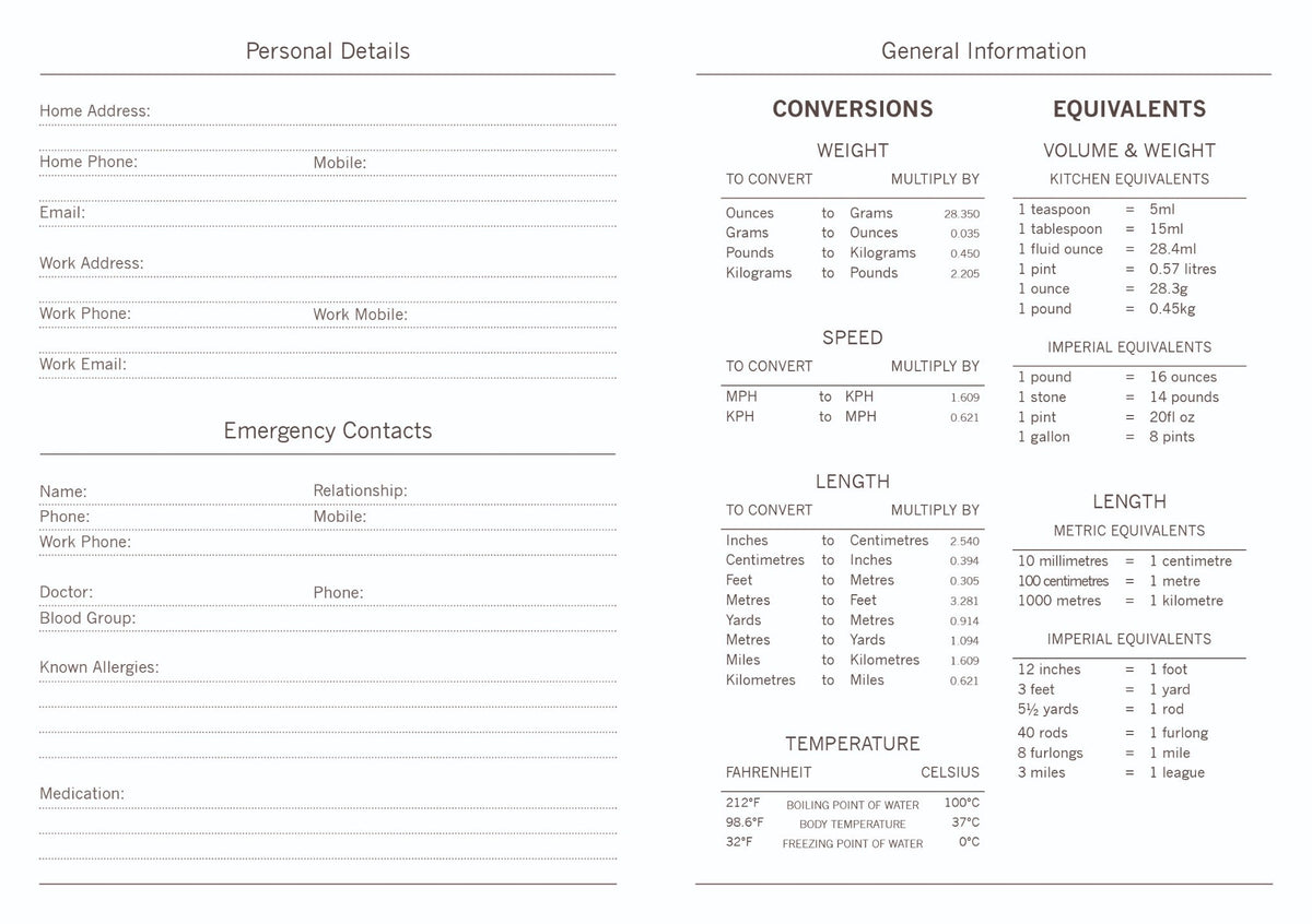 A6 weekly flexible diary internal 2027 year planner pages