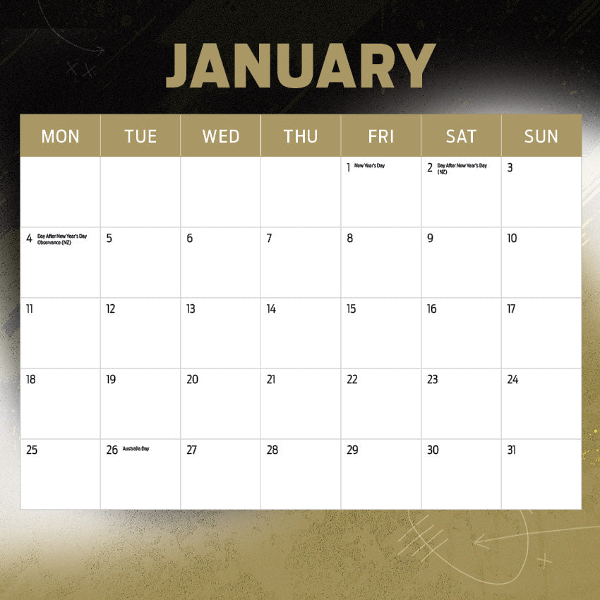 2027 AFL Collingwood Magpies calendar image 2