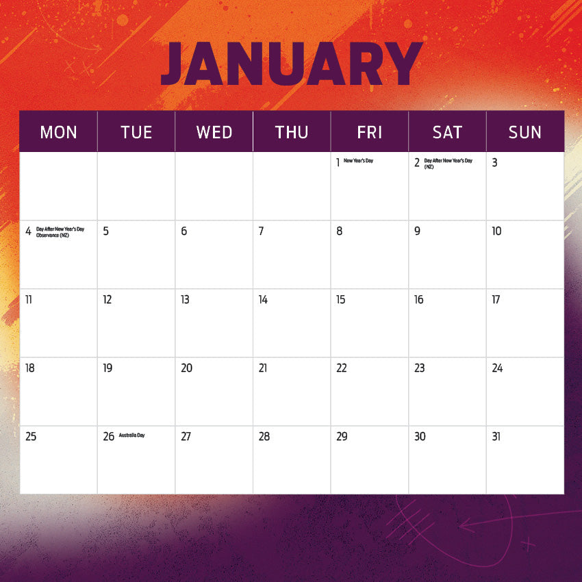 2027 AFL Womens calendar image 2